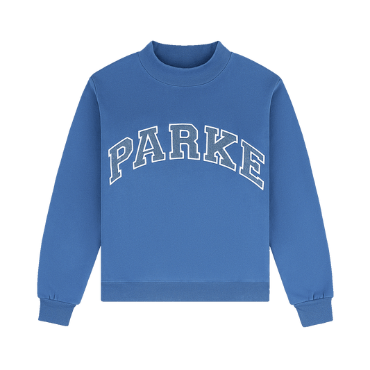 Vintage Denim Varsity Mockneck - Washed Indigo + Vintage Denim