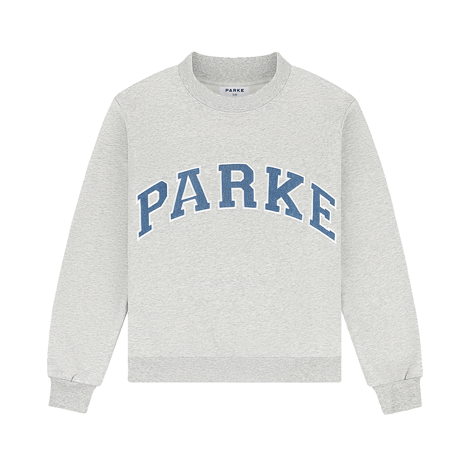 Vintage Denim Varsity Mockneck - Classic Grey + Vintage Denim