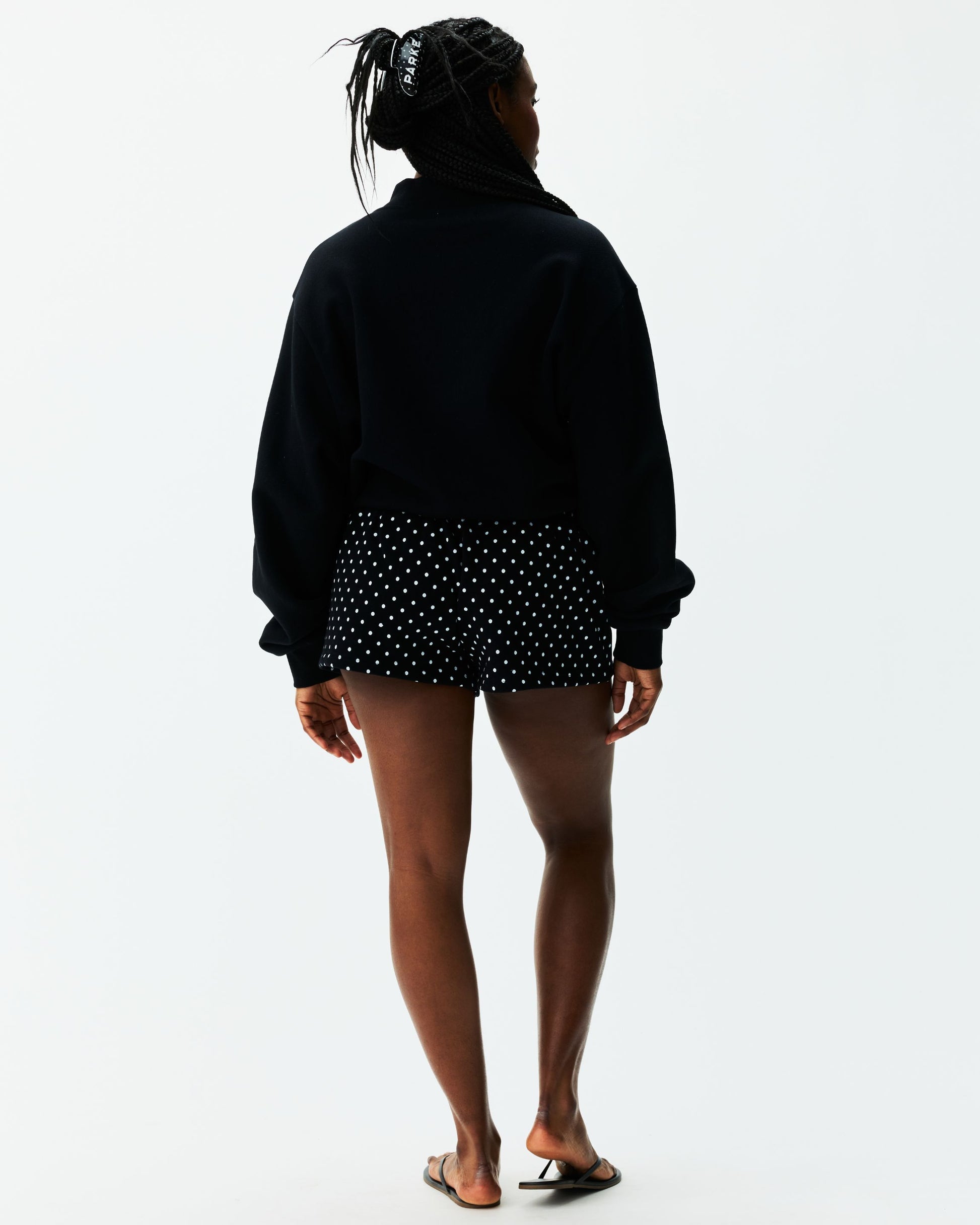 Boxer Sweatshorts - Black Polka Dots