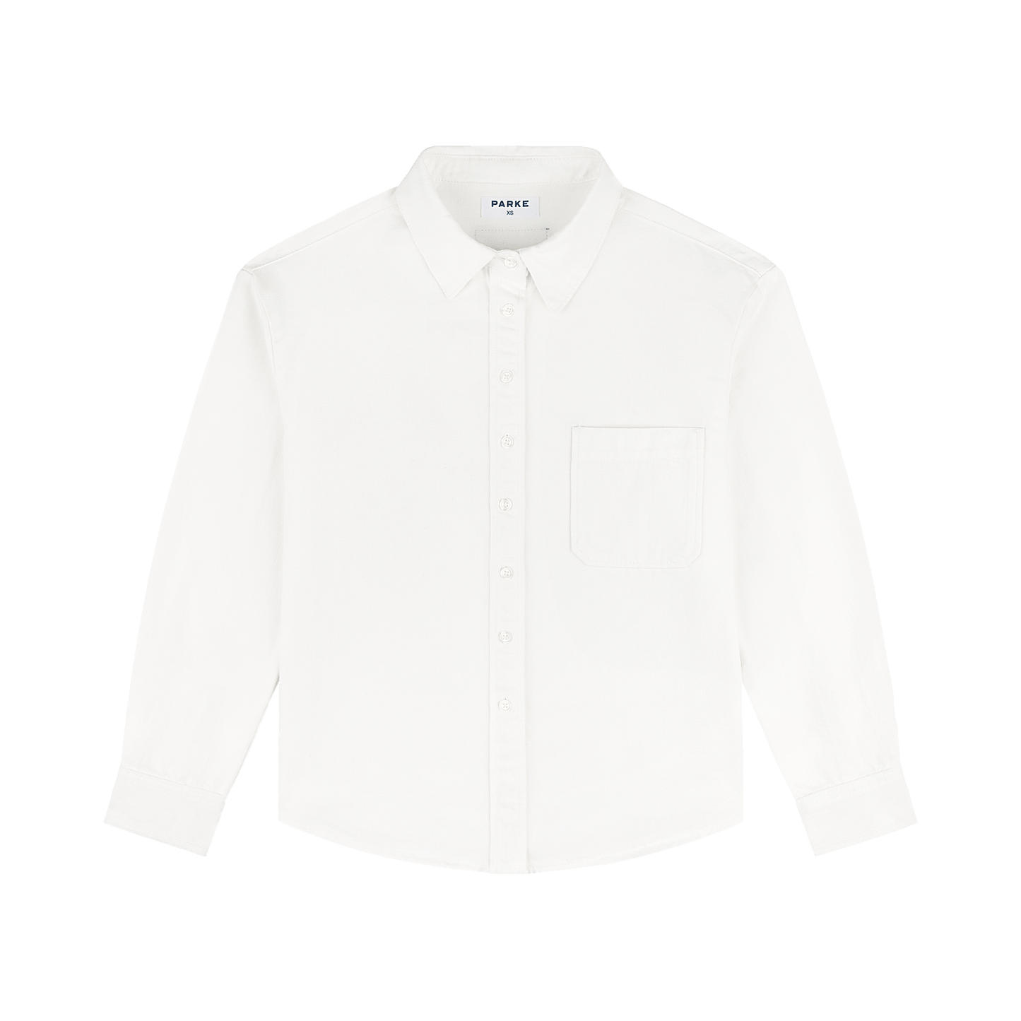 Long Sleeve Denim Shirt - White