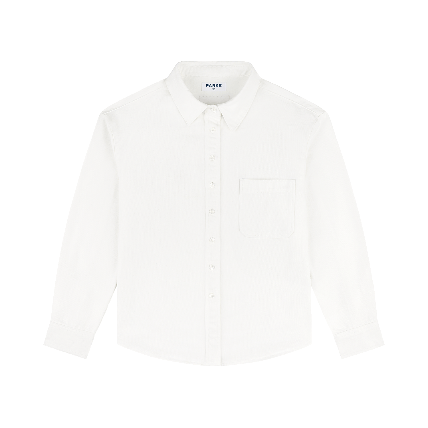 Long Sleeve Denim Shirt - White