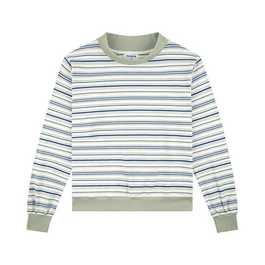 Striped Mockneck Pullover - Sea Stripe