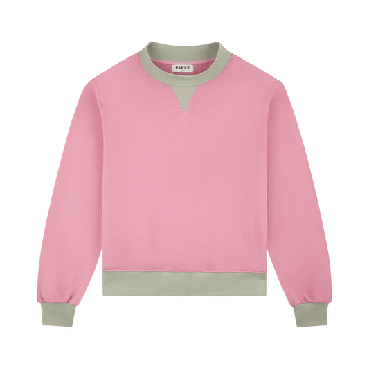Two Tone Classic Mockneck - Conch + Seafoam