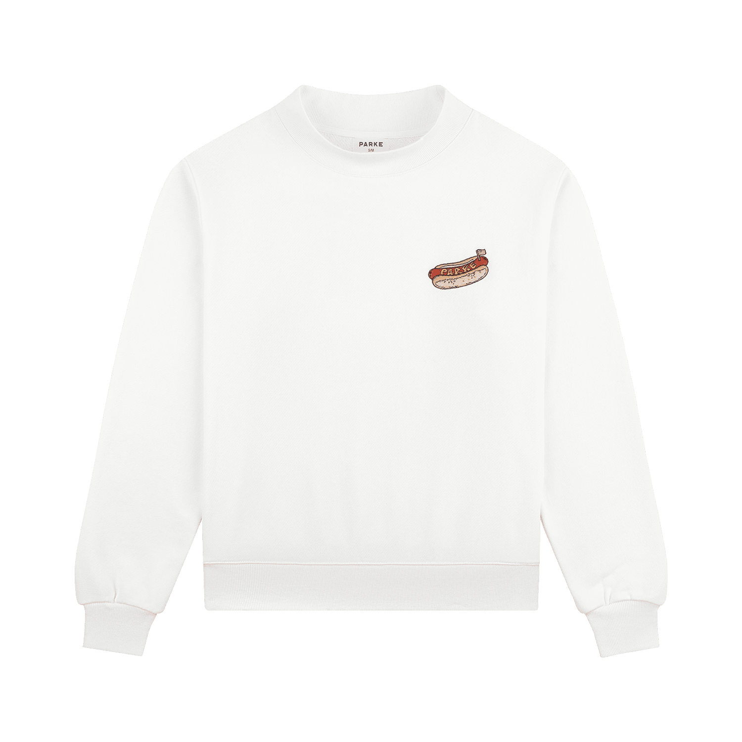 Hot Dog Graphic Mockneck - White