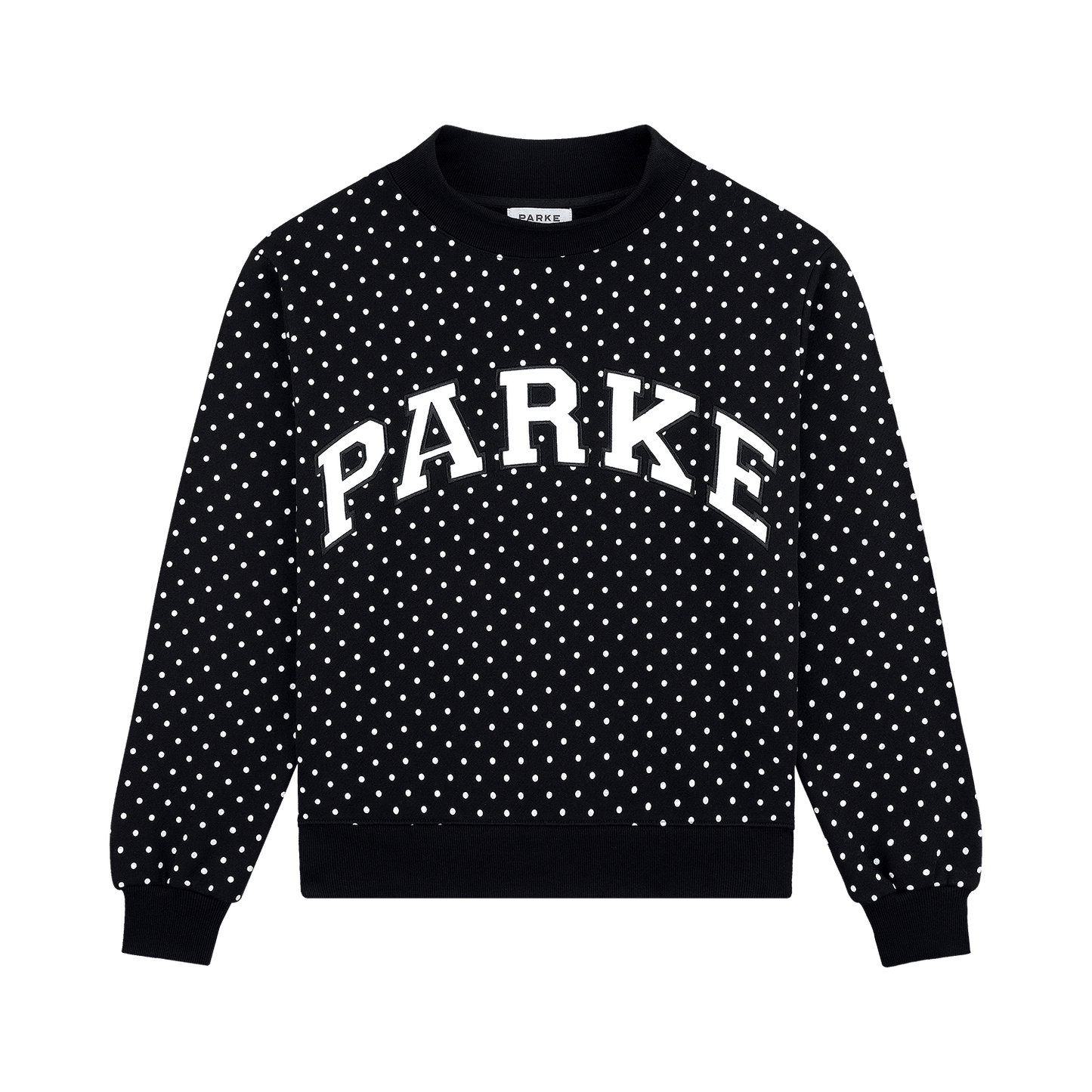 Polka Dot Varsity Mockneck - Black Polka Dot