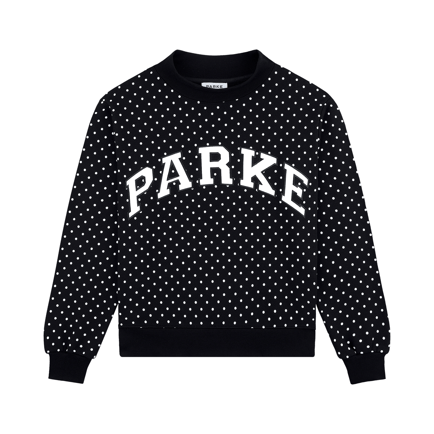 Polka Dot Varsity Mockneck - Black Polka Dot