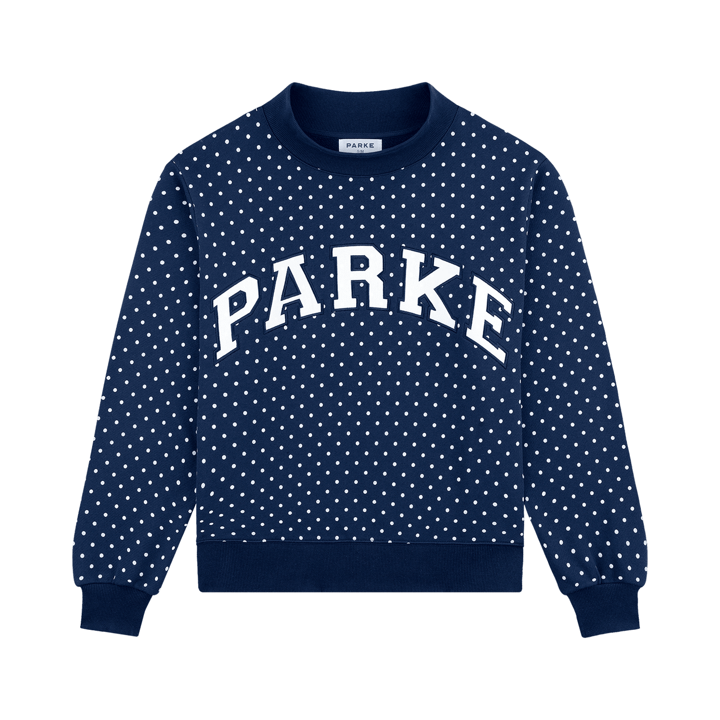 Preorder Polka Dot Varsity Mockneck - Denim Polka Dot