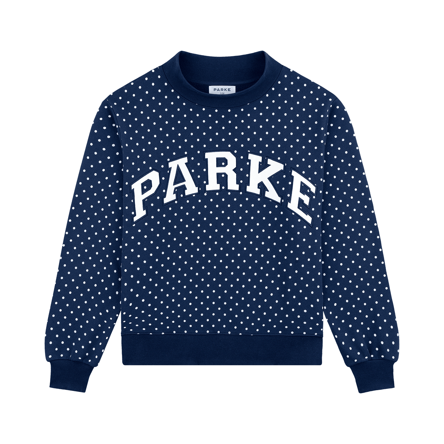 Preorder Polka Dot Varsity Mockneck - Denim Polka Dot