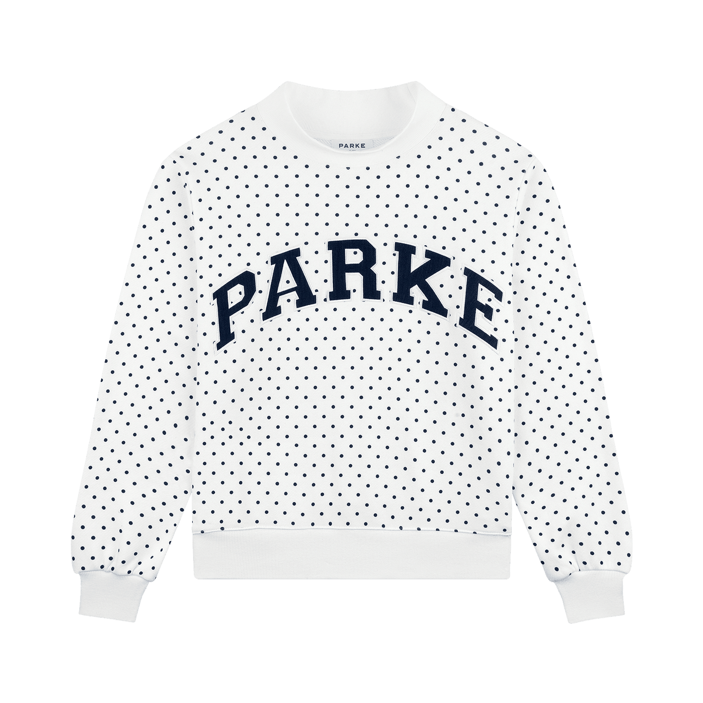 Polka Dot Varsity Mockneck - White Polka Dot