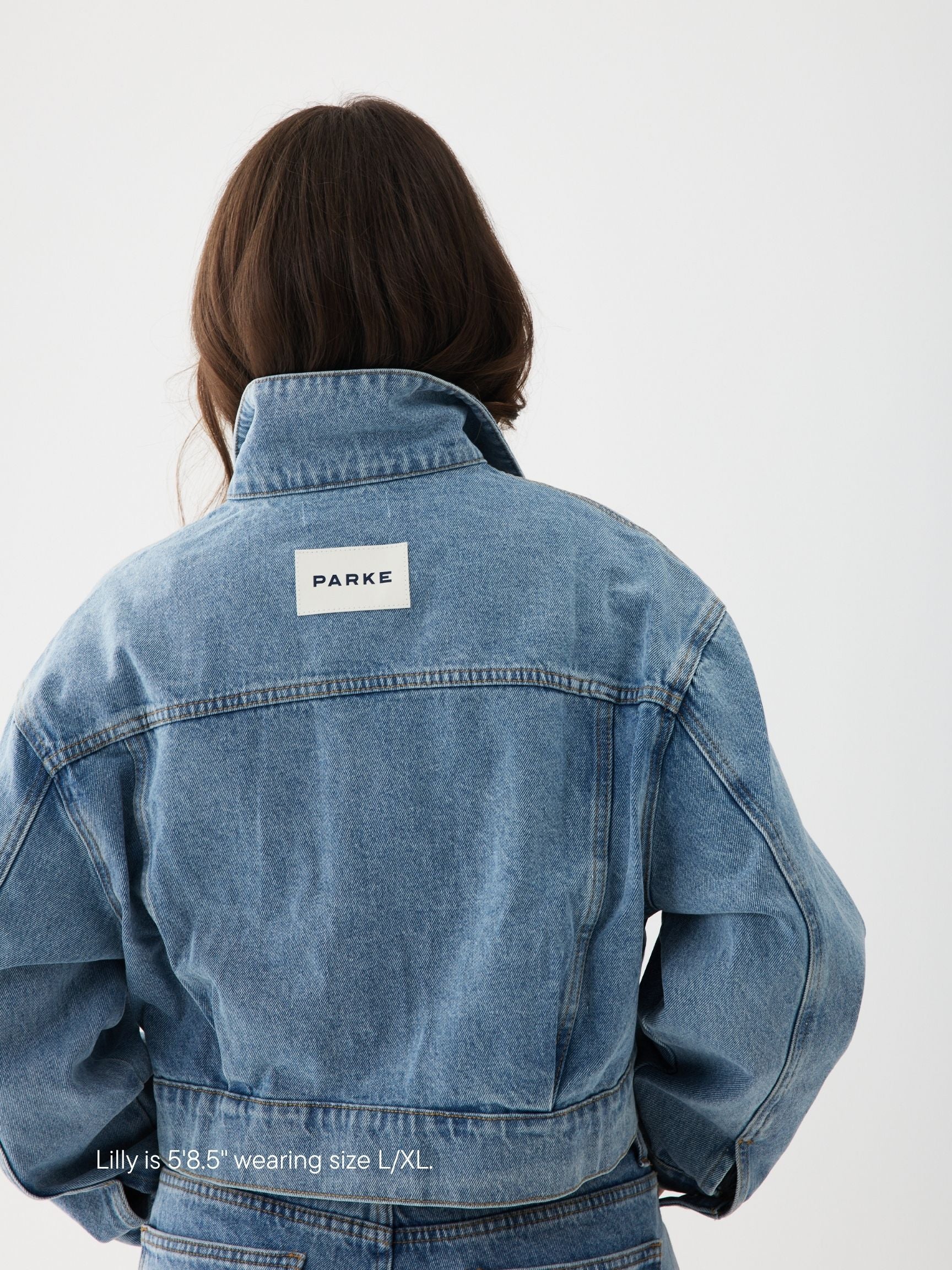 adjustable denim jacket -vintage wash