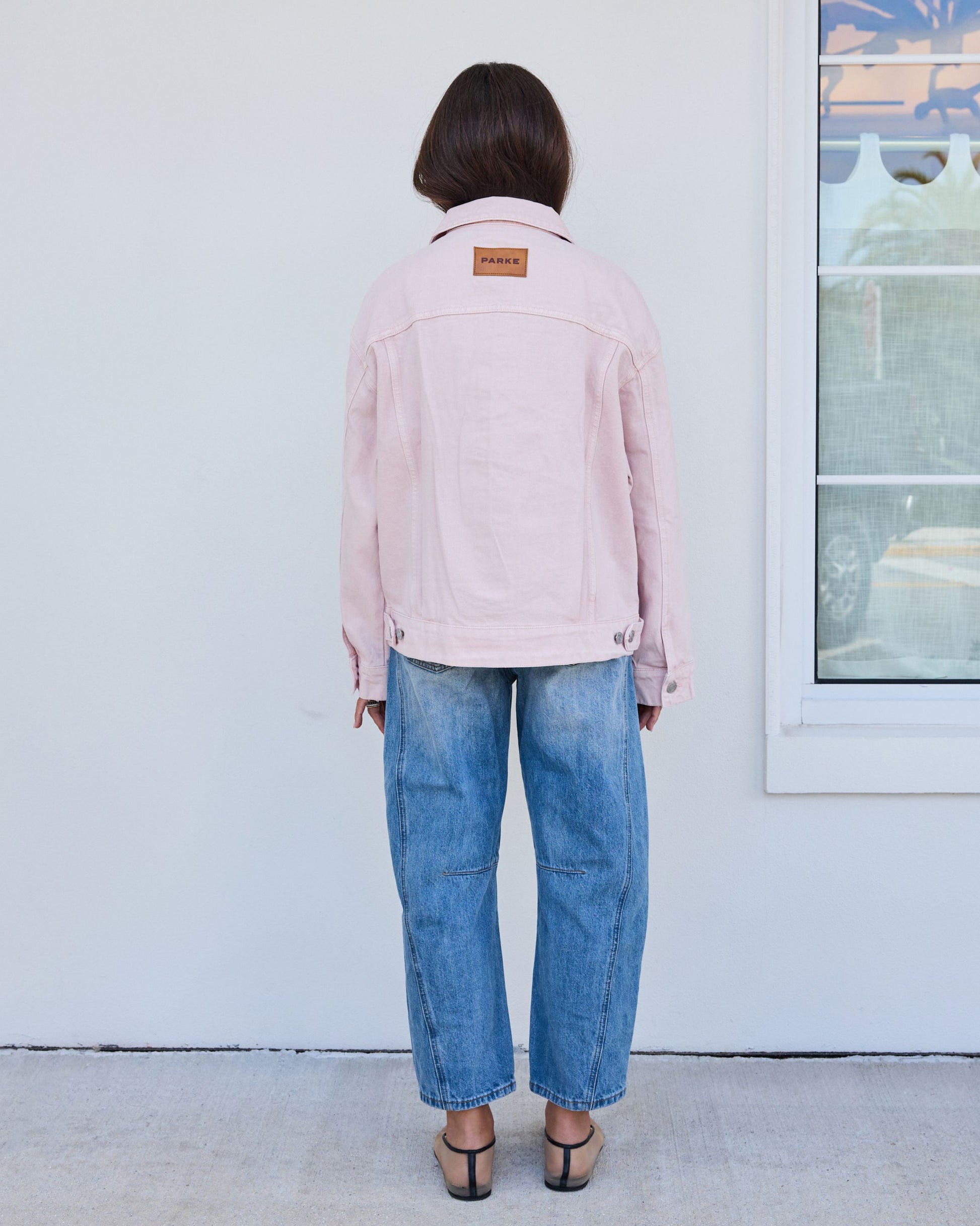 Oversized Denim Jacket - Pink