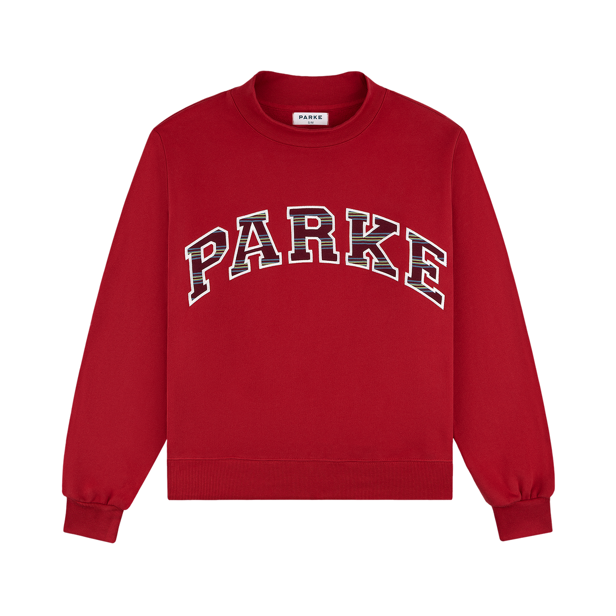 Varsity Mockneck - Cola + Port Stripe