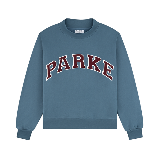 Varsity Mockneck - Bluestone + Port