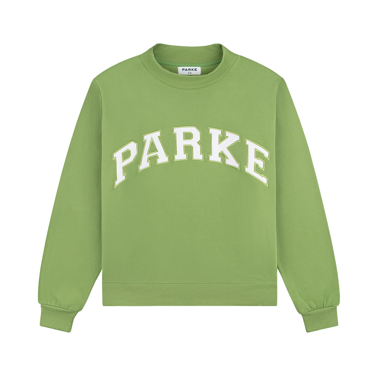 Varsity Mockneck - Matcha + White