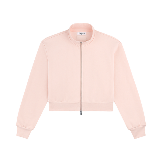 Zip Up Mockneck - Rose