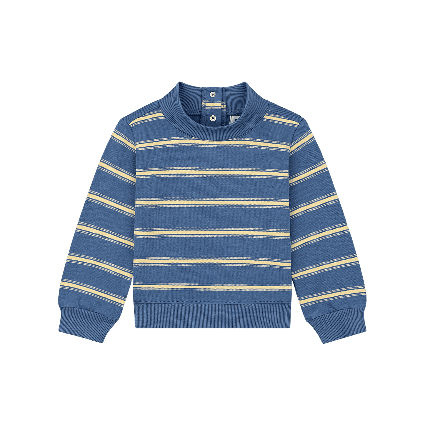 Kids Stripe Mockneck Pullover - Washed Indigo Stripe
