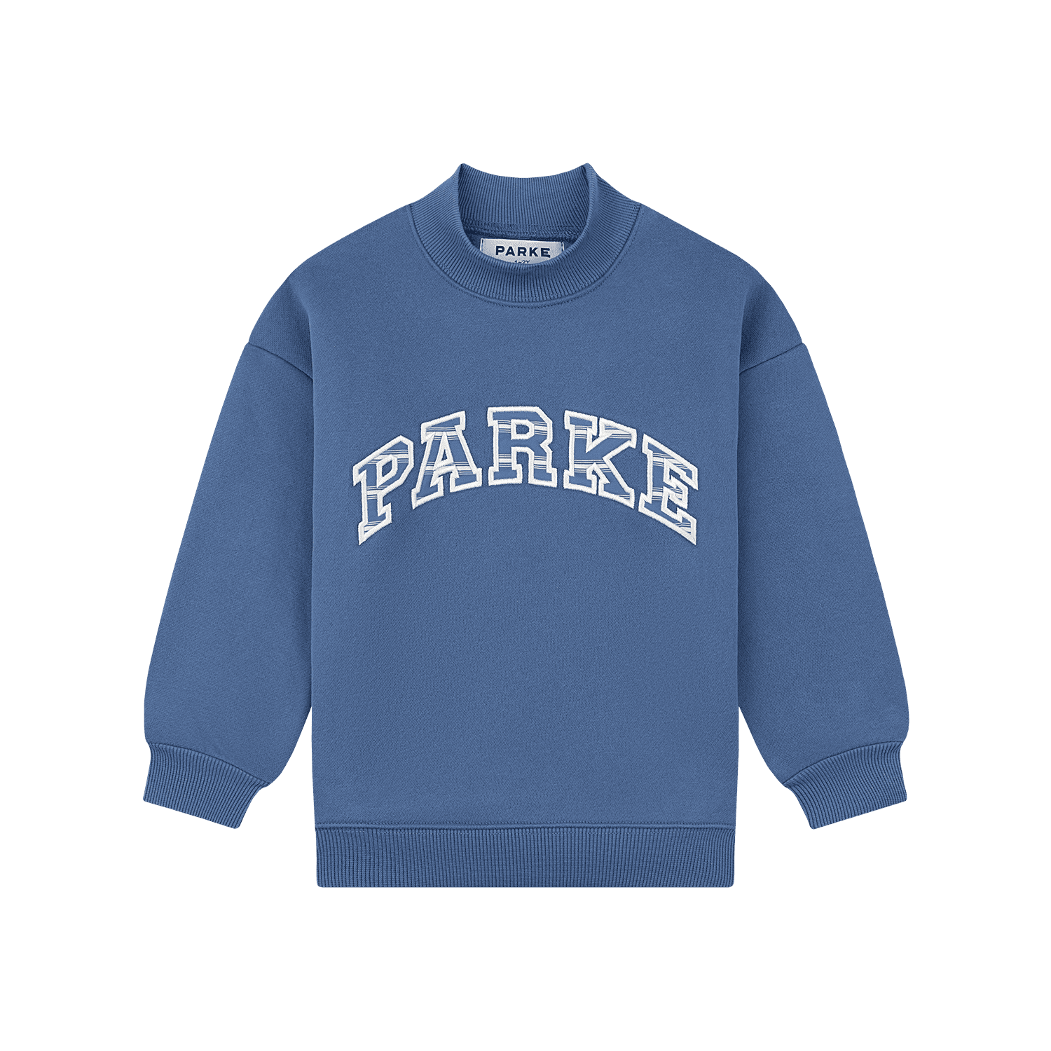 Kids Varsity Mockneck - Indigo + Washed Indigo Stripe