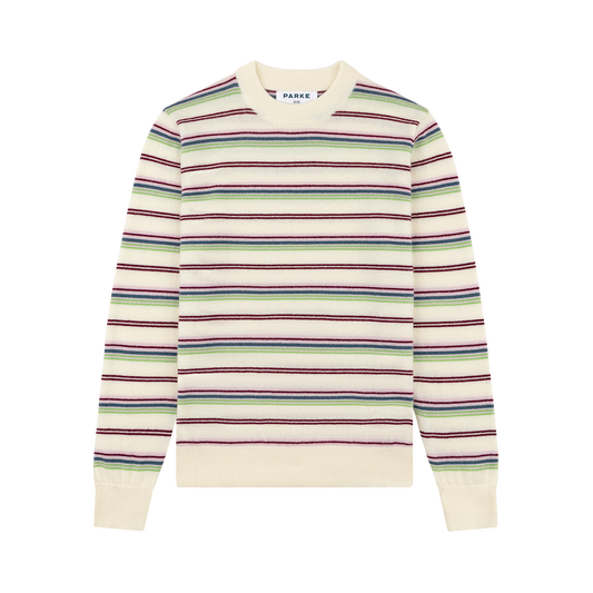 Pullover Sweater - Cream Stripe