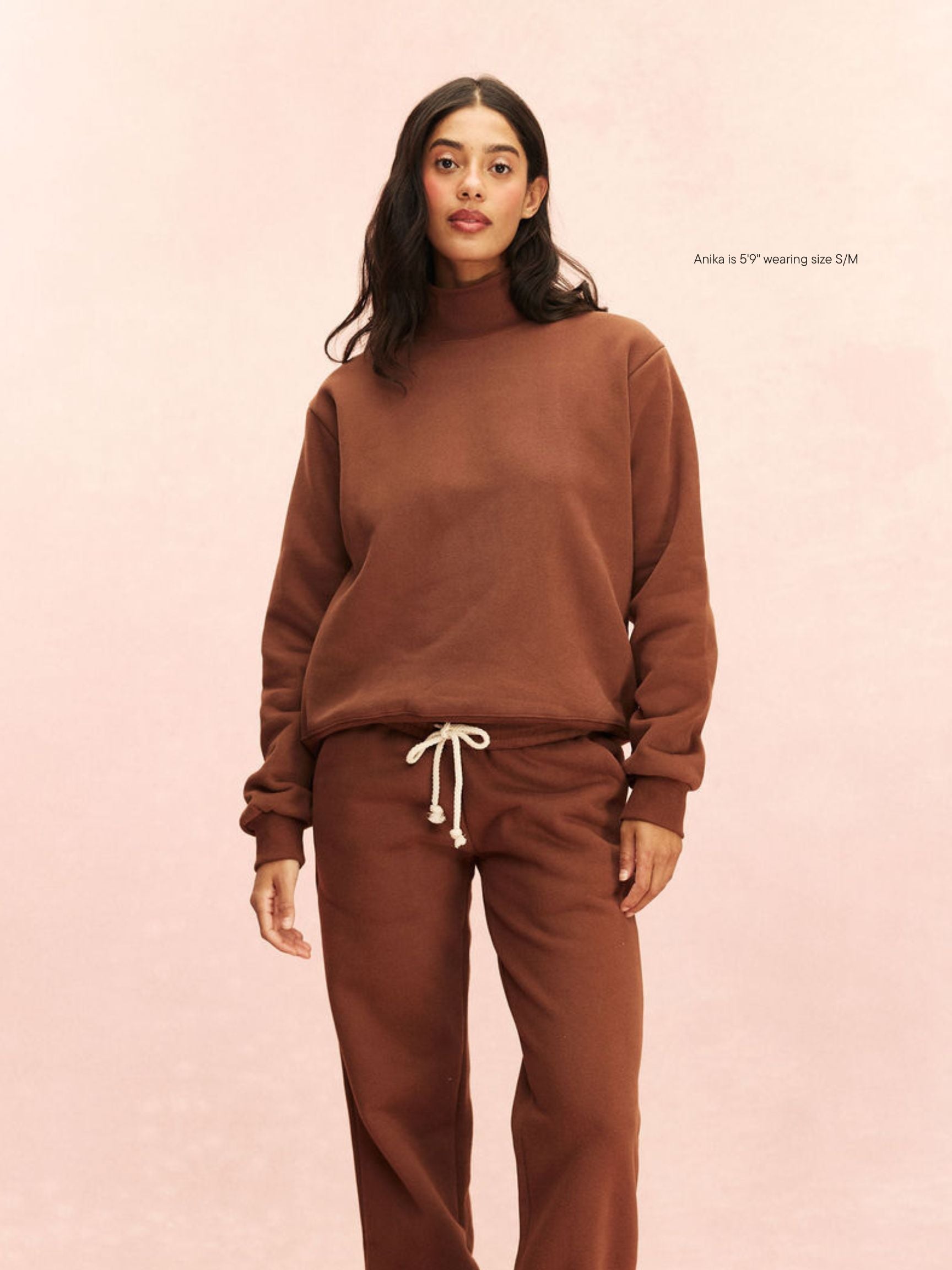 girl wearing Classic Turtleneck -mocha