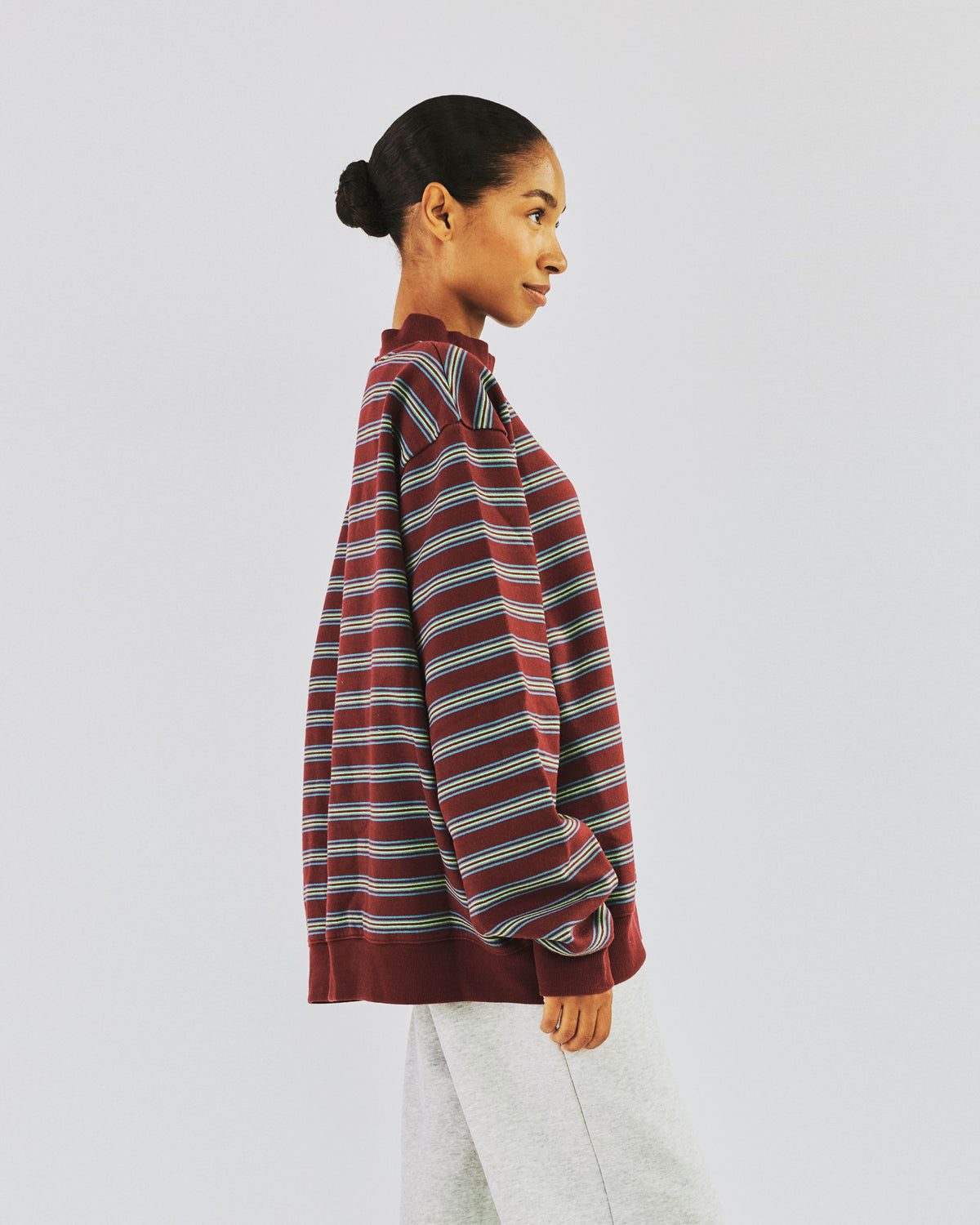 Stripe Mockneck Sweatshirt - Port Stripe