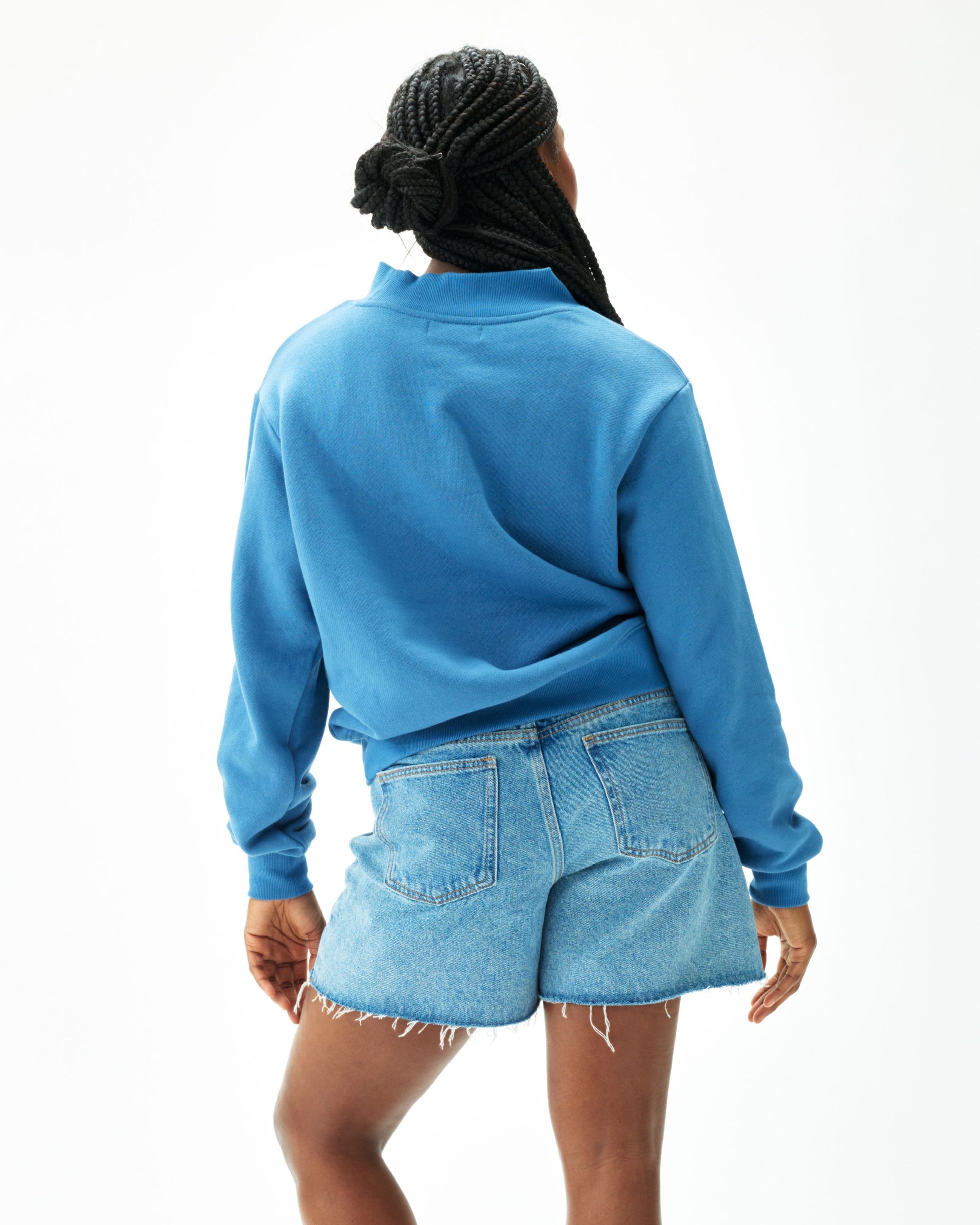 Graphic Mockneck - Washed Indigo