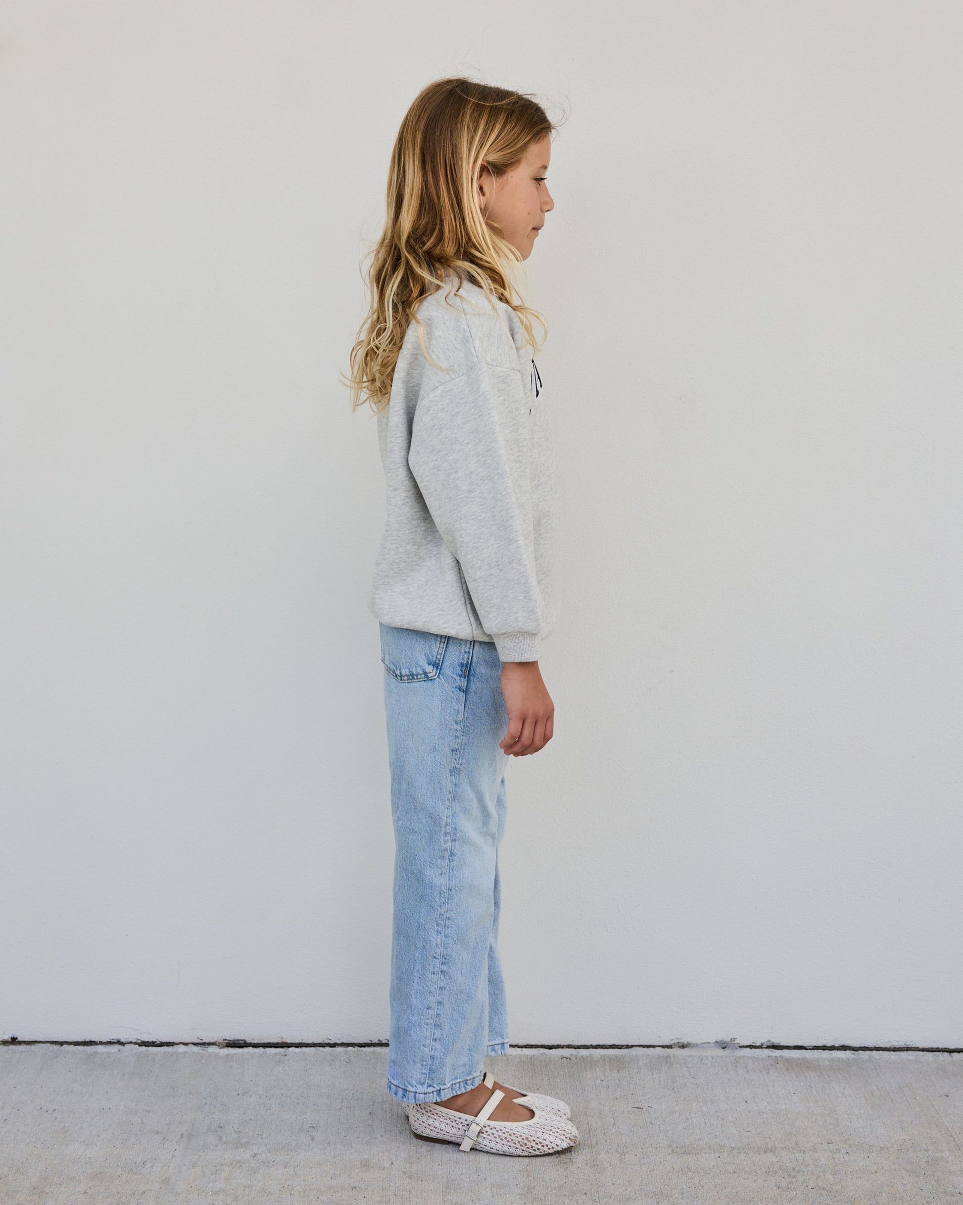 Kids OG Varsity Mockneck - Classic Grey + Denim