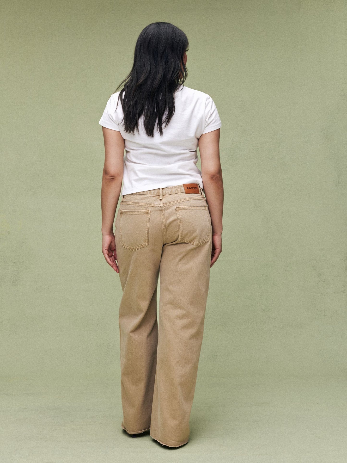 Low Rise Baggy Jeans - Camel