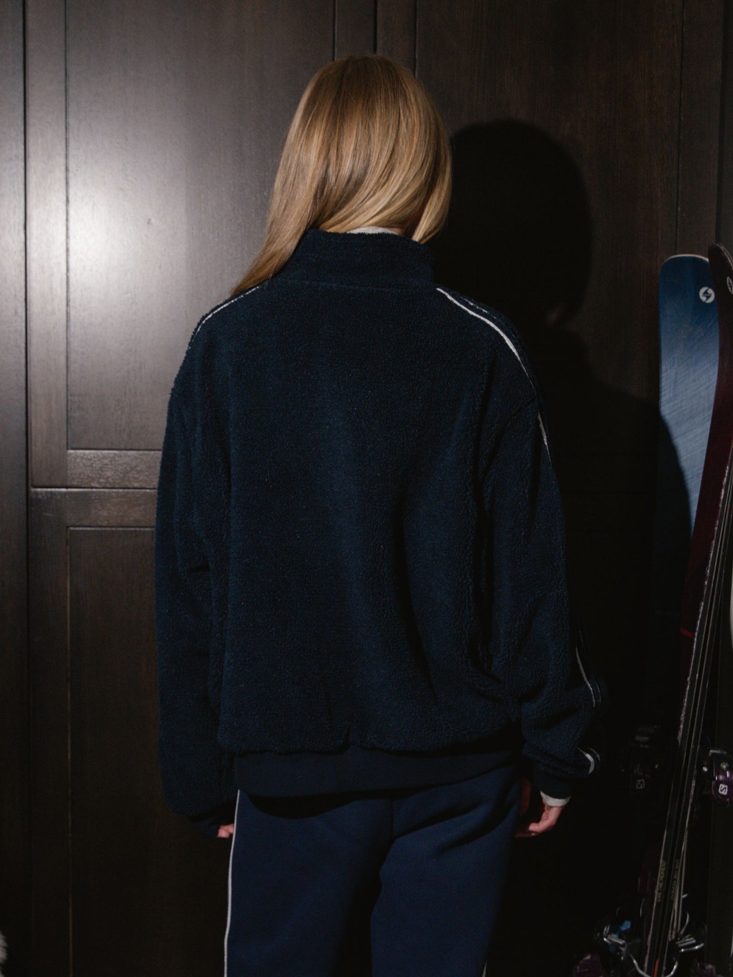 Sport Stripe Varsity Fleece Zip-Up - Shadow