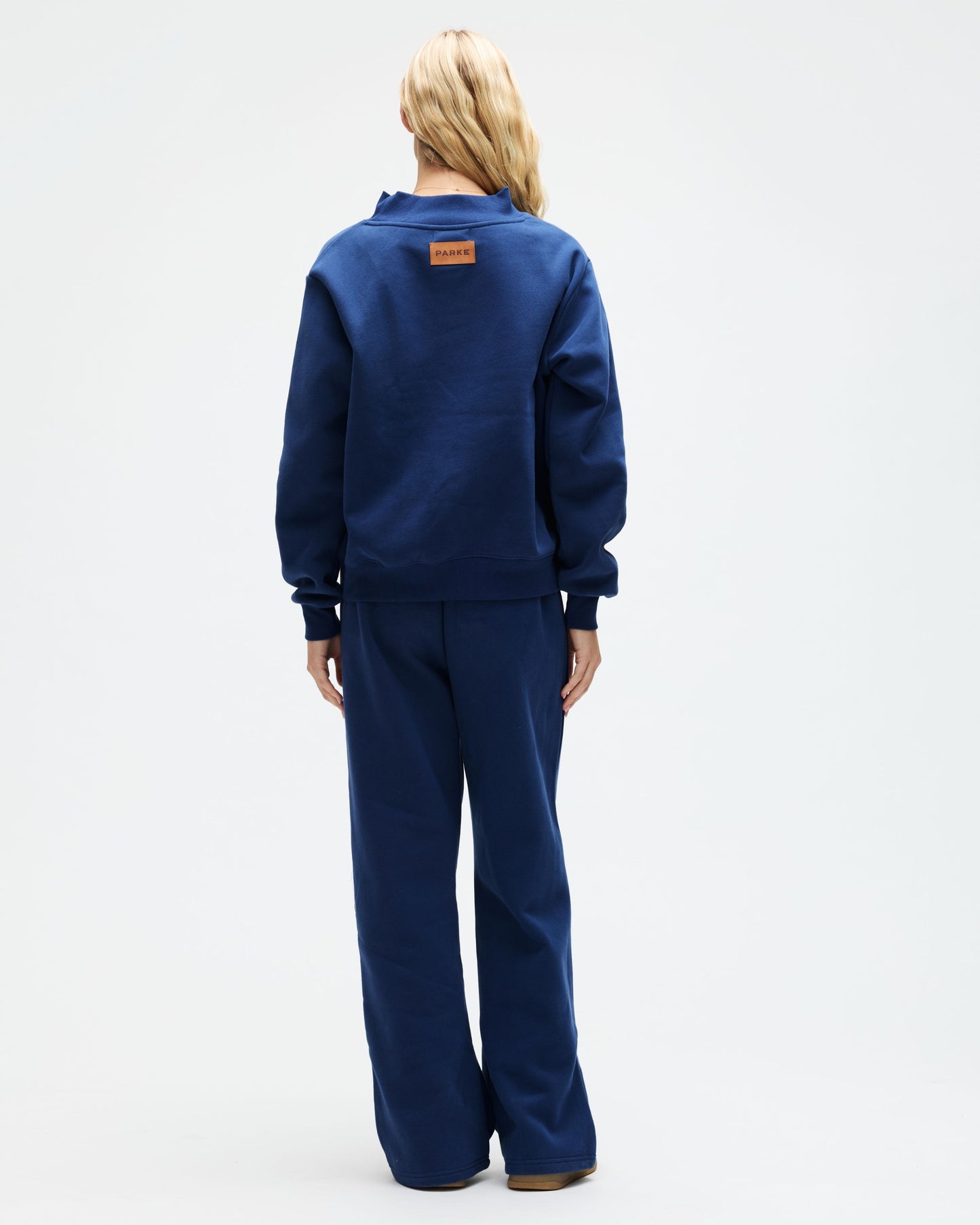 Classic Mockneck - Denim + White