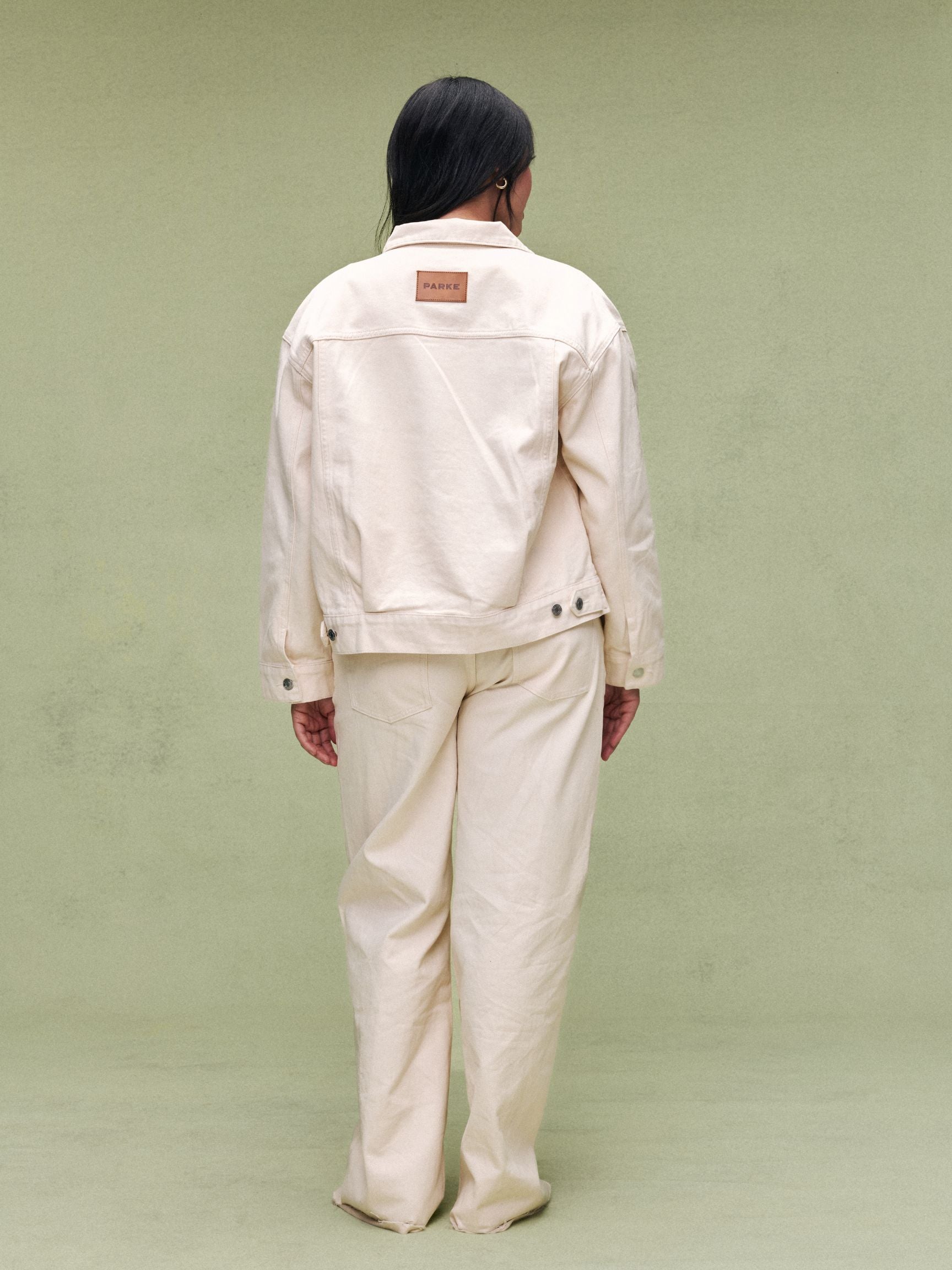 Oversized Denim Jacket - Cream – PARKE