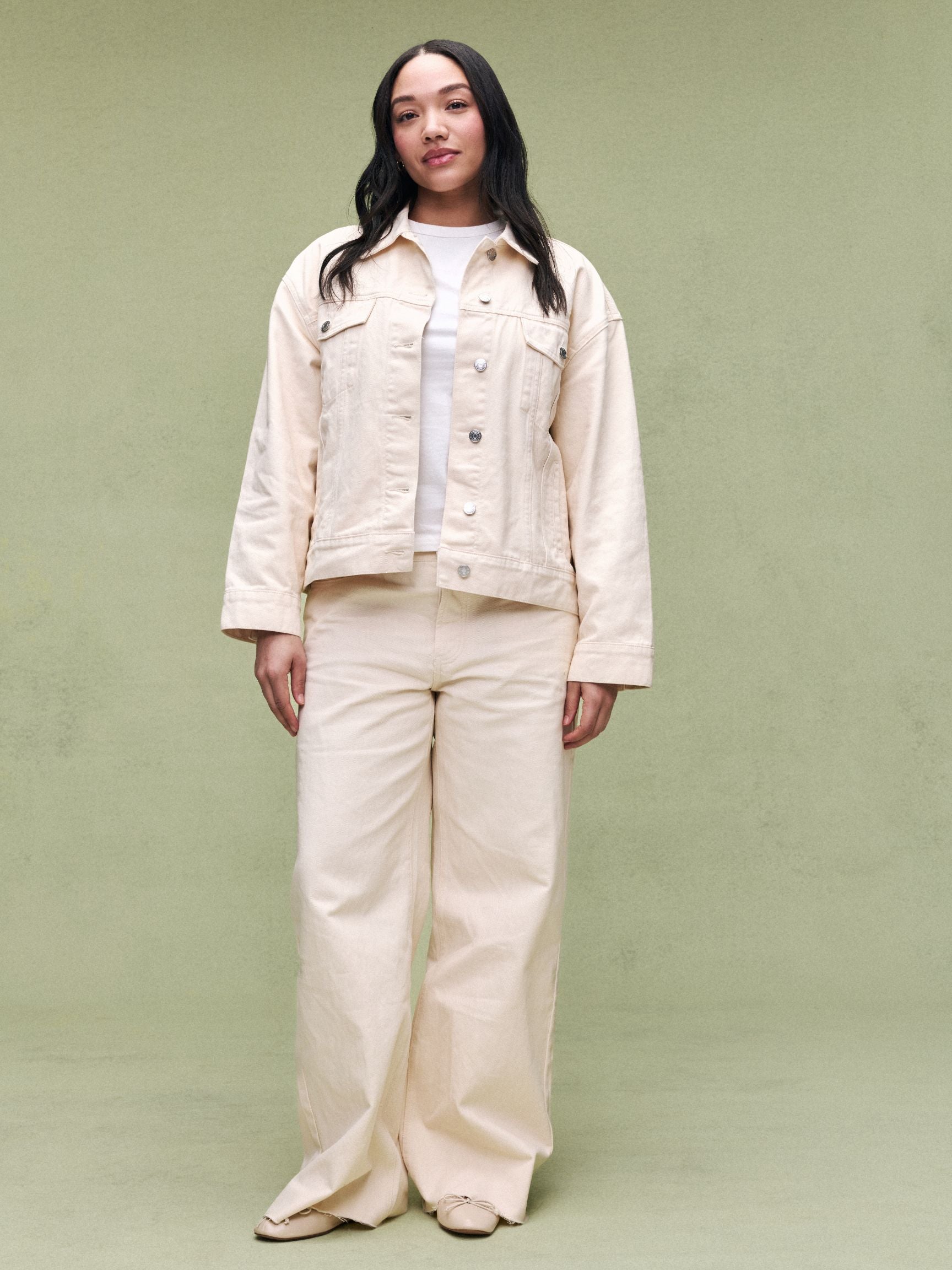 Oversized Denim Jacket - Cream – PARKE Oversized Denim Jacket - Cream – PARKE
