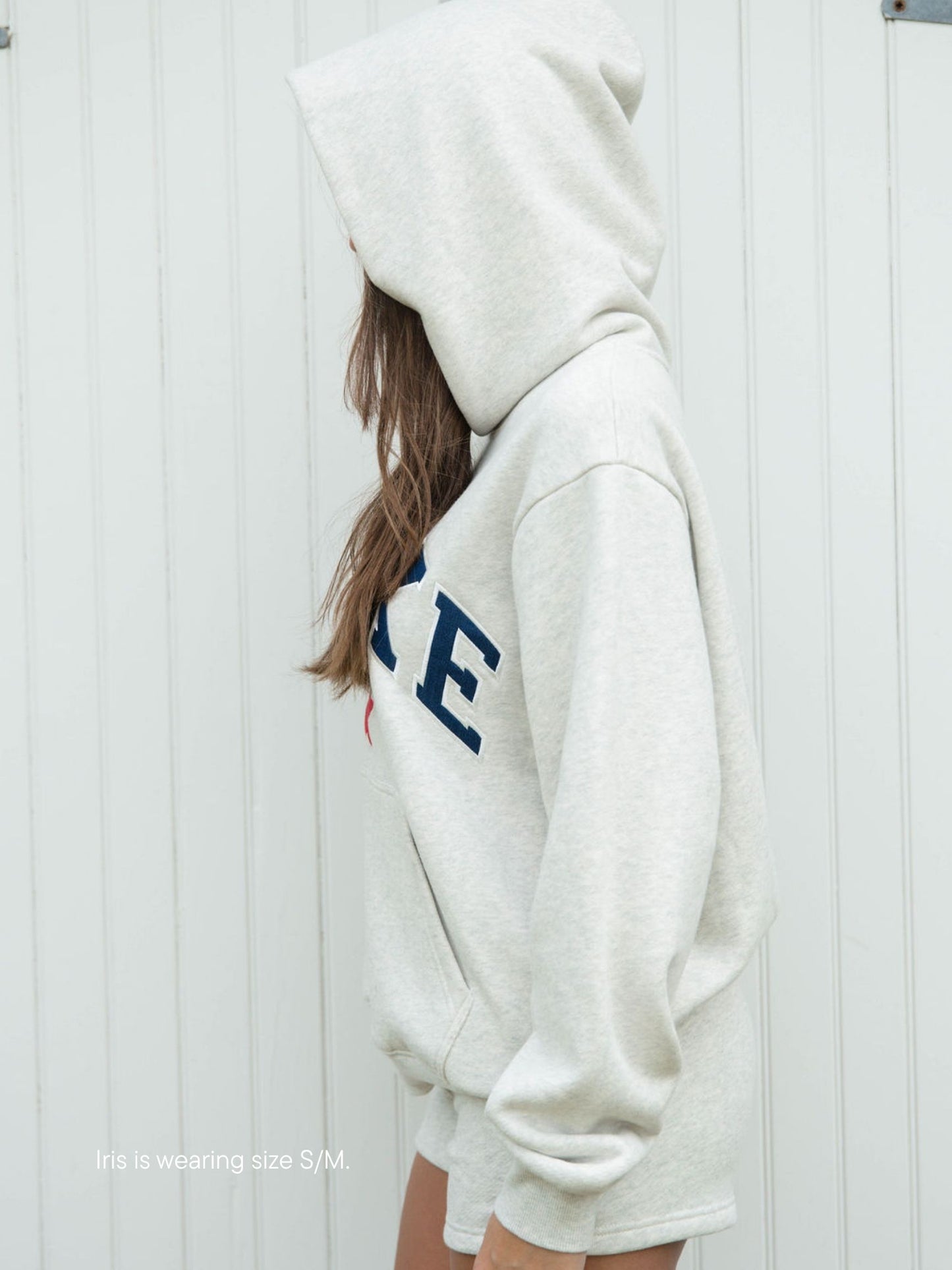 varsity star hoodie -heather grey + navy