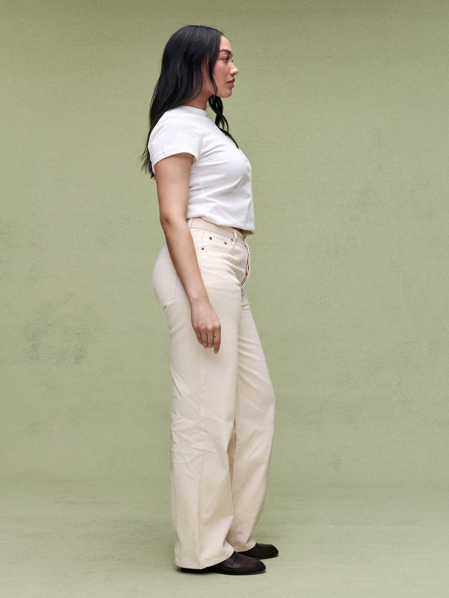 Classic Straight Jeans - Cream