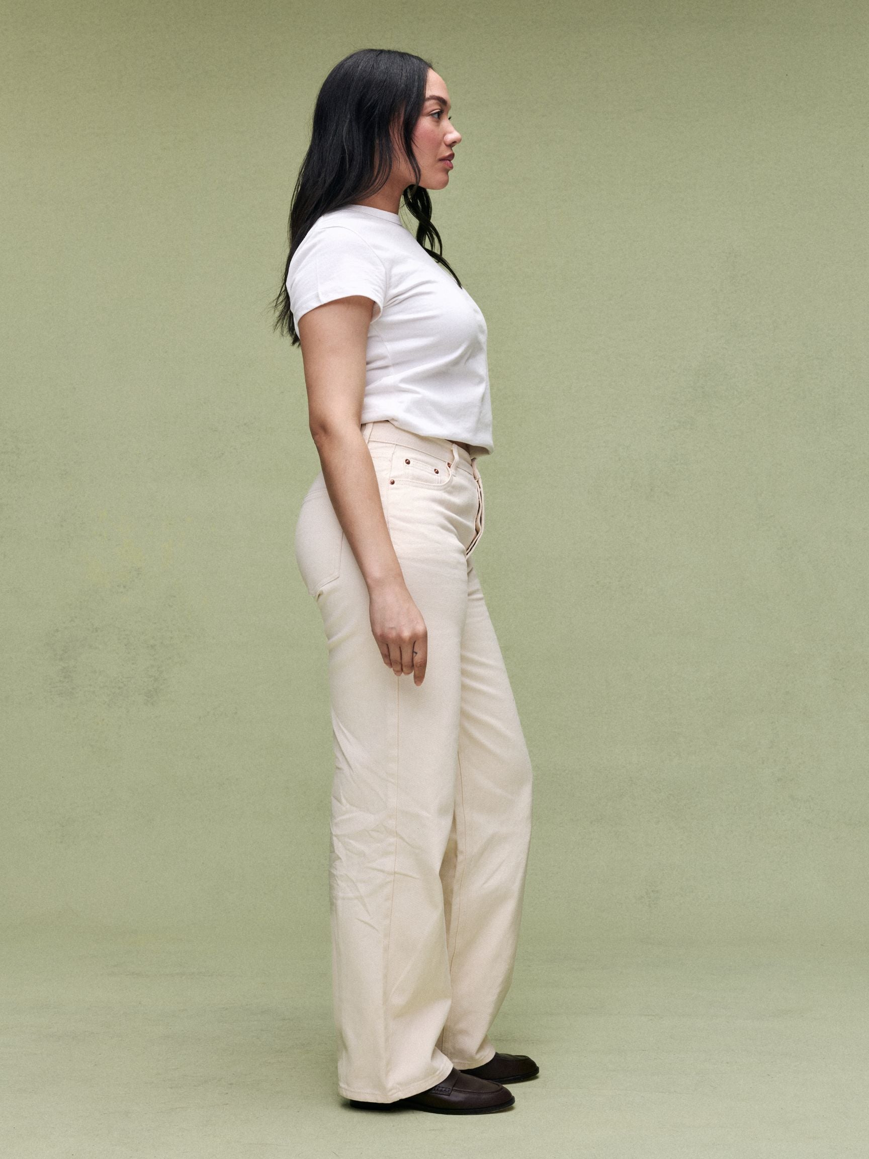 Classic Straight Jeans - Cream