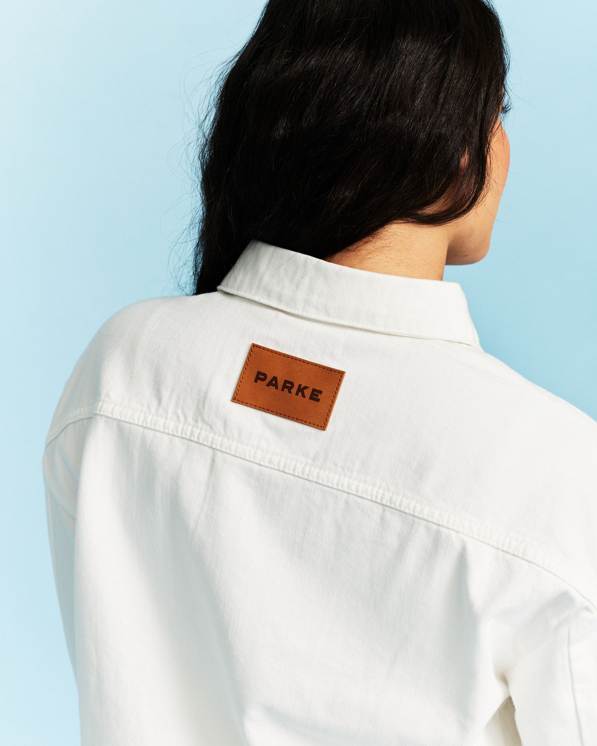 Long Sleeve Denim Shirt - White