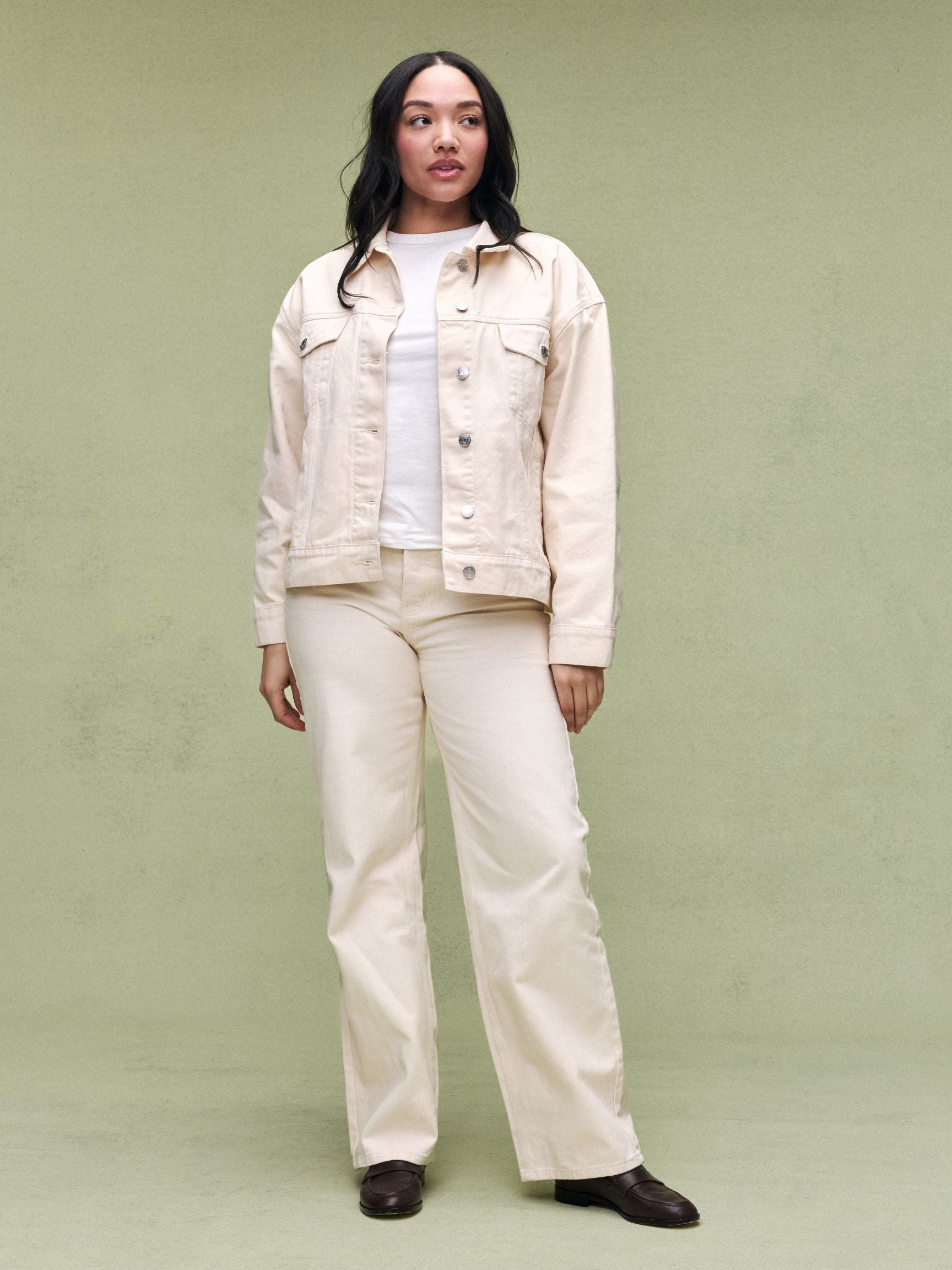 Classic Straight Jeans - Cream