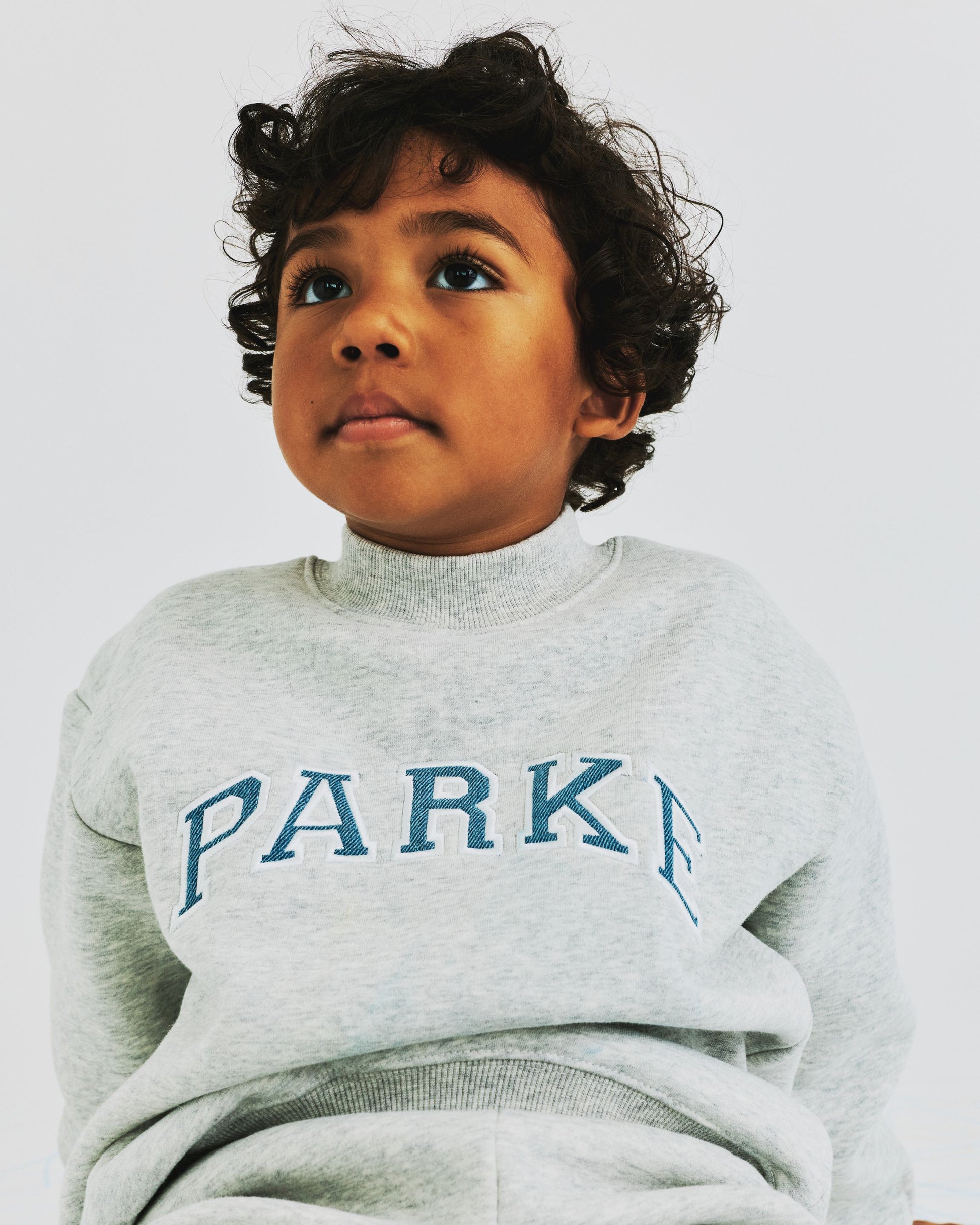 Kids Varsity Mockneck - Classic Grey + Vintage