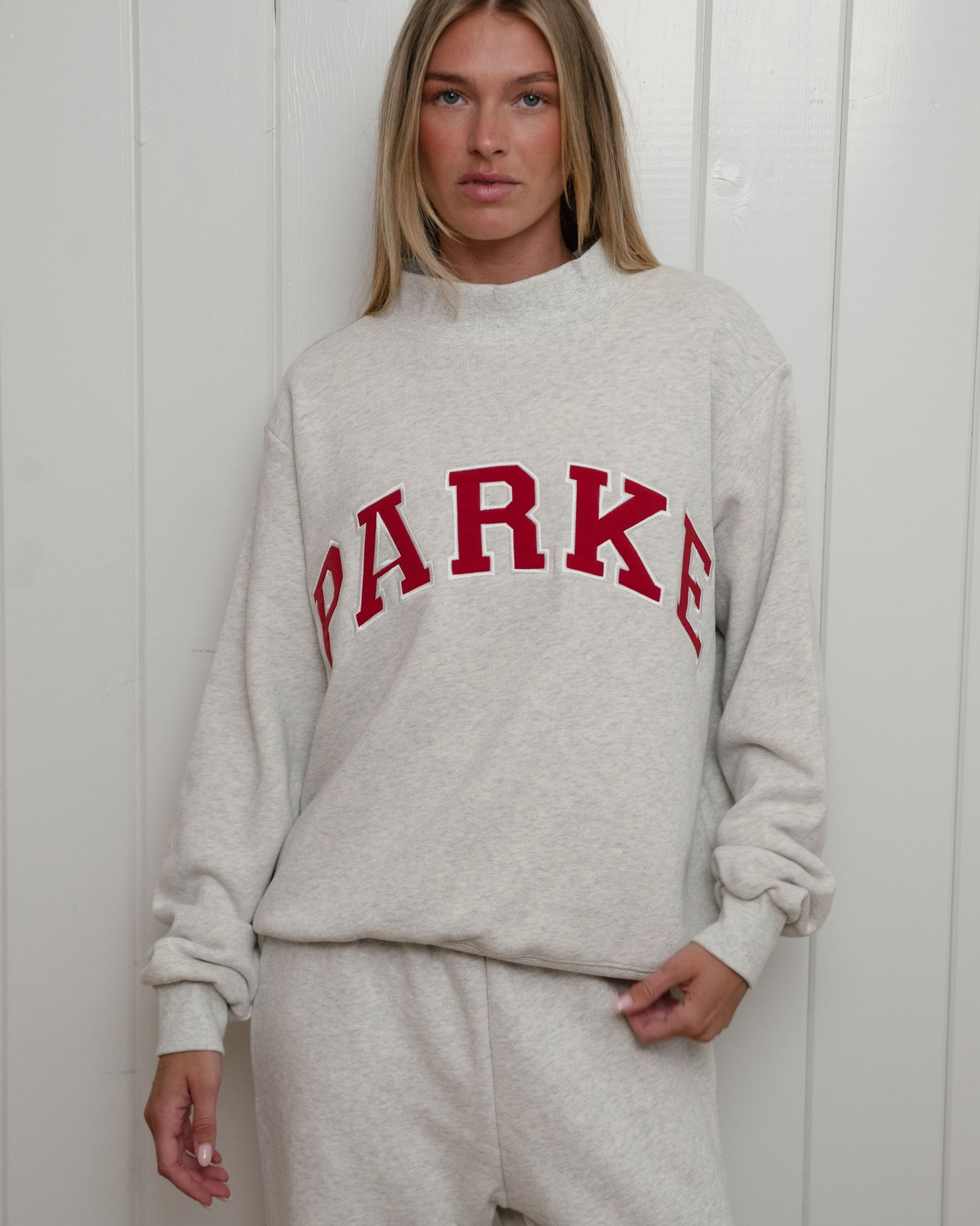 Sailboat Varsity Mockneck - Heather Grey + Sail
