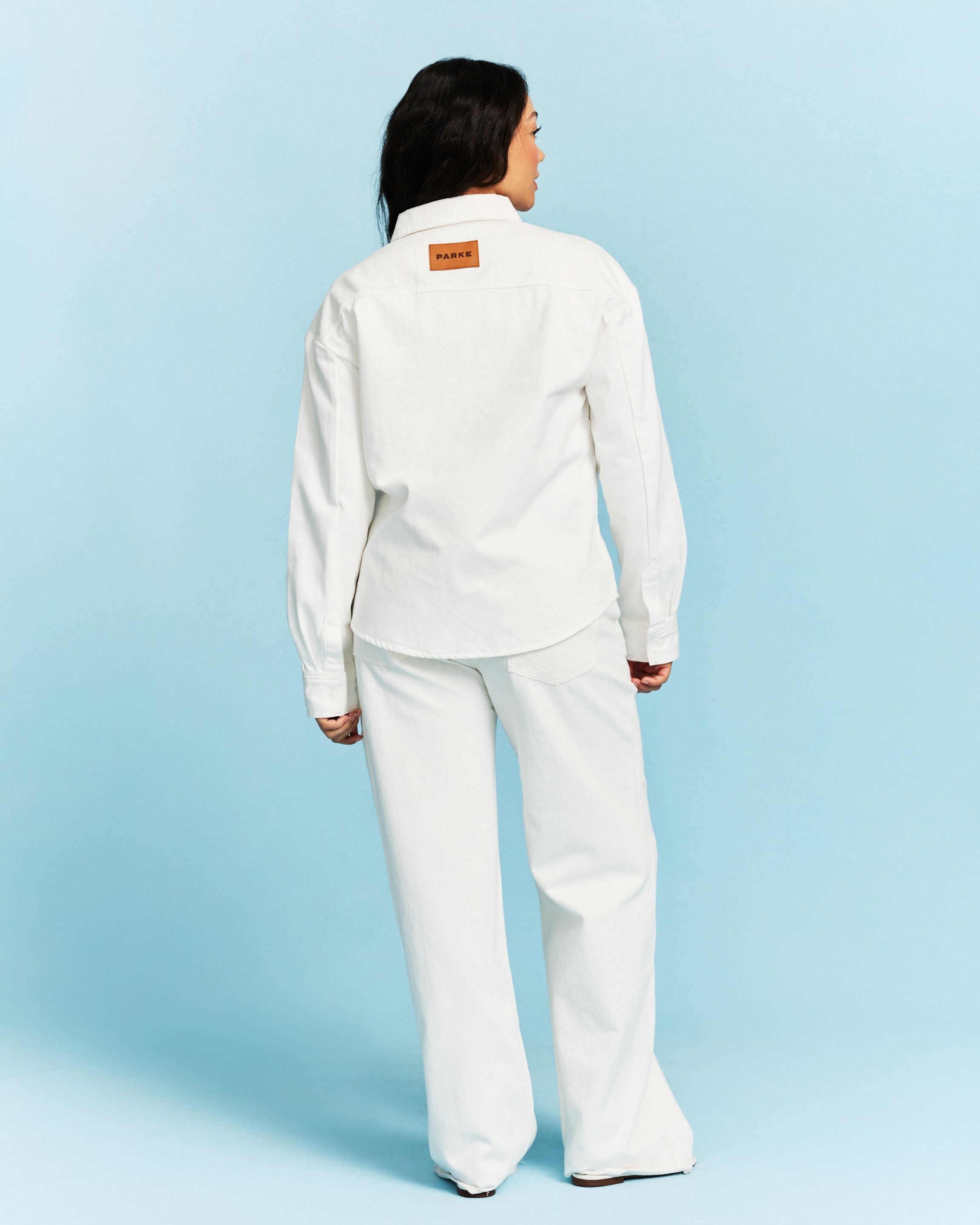 Long Sleeve Denim Shirt - White – PARKE