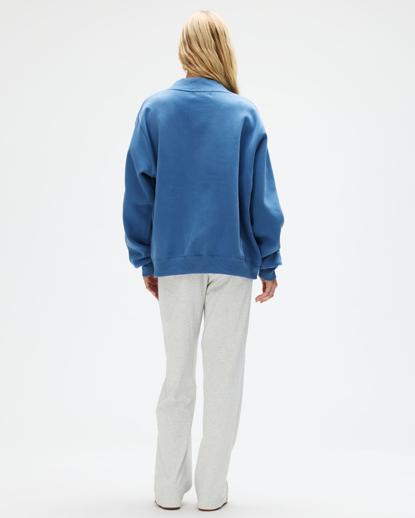 Vintage Denim Varsity Mockneck - Washed Indigo + Vintage Denim