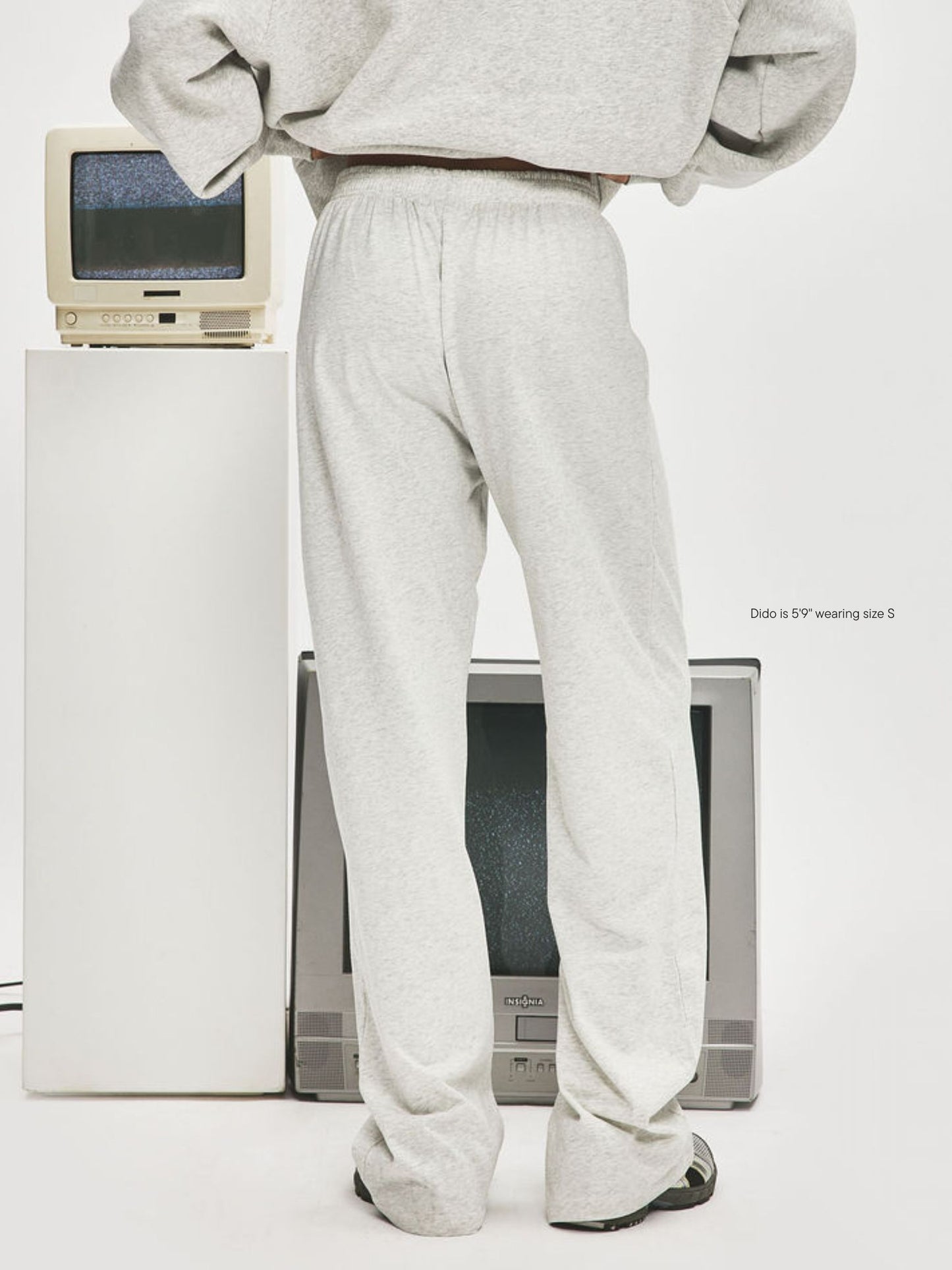 girl wearing Cotton Boxer Pants -classic grey