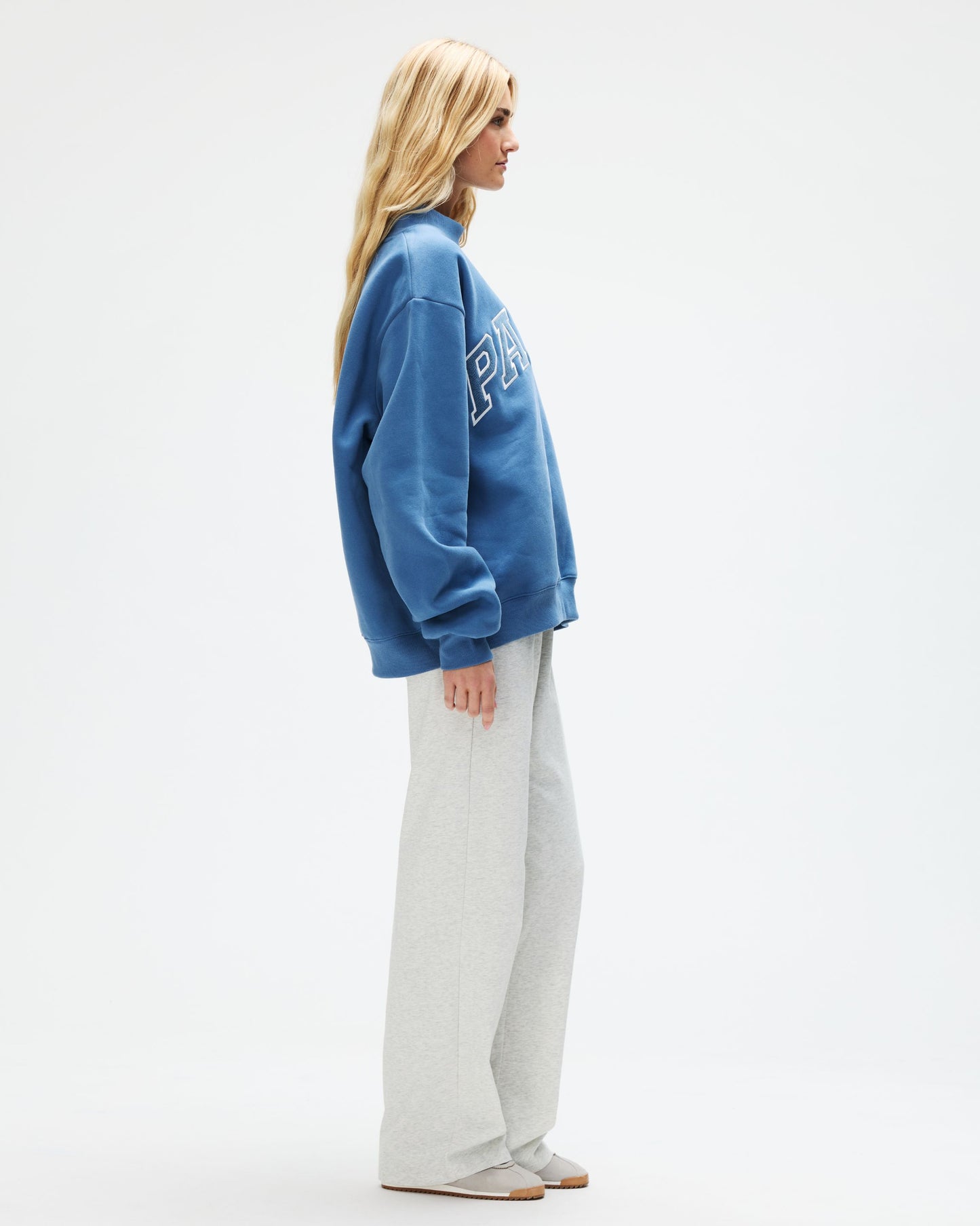 Vintage Denim Varsity Mockneck - Washed Indigo + Vintage Denim