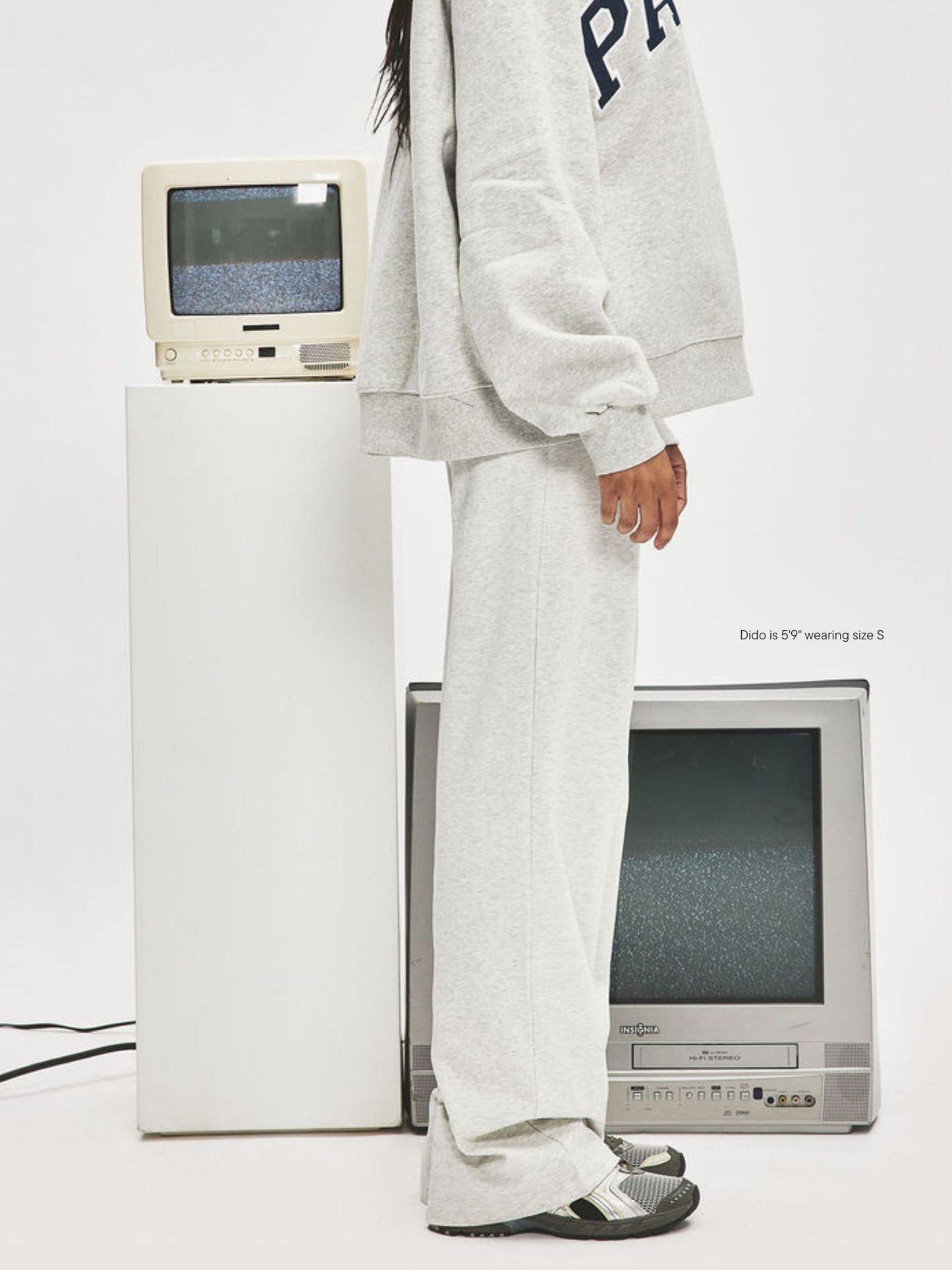 girl wearing Cotton Boxer Pants -classic grey