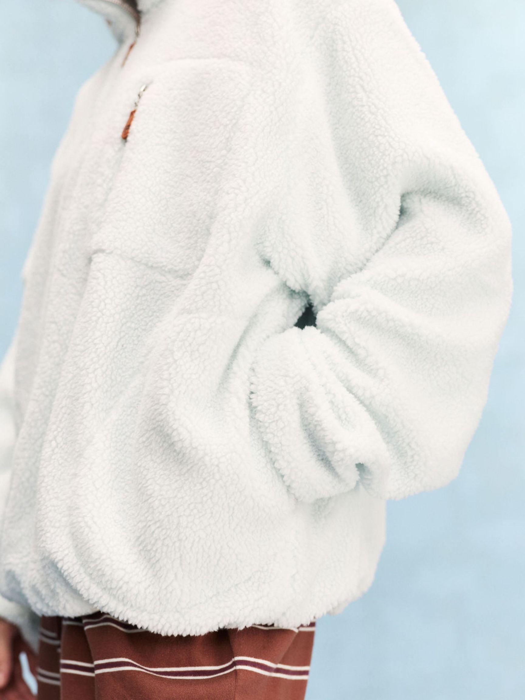 girl wearing Quarter Zip Fleece Pullover -arctic