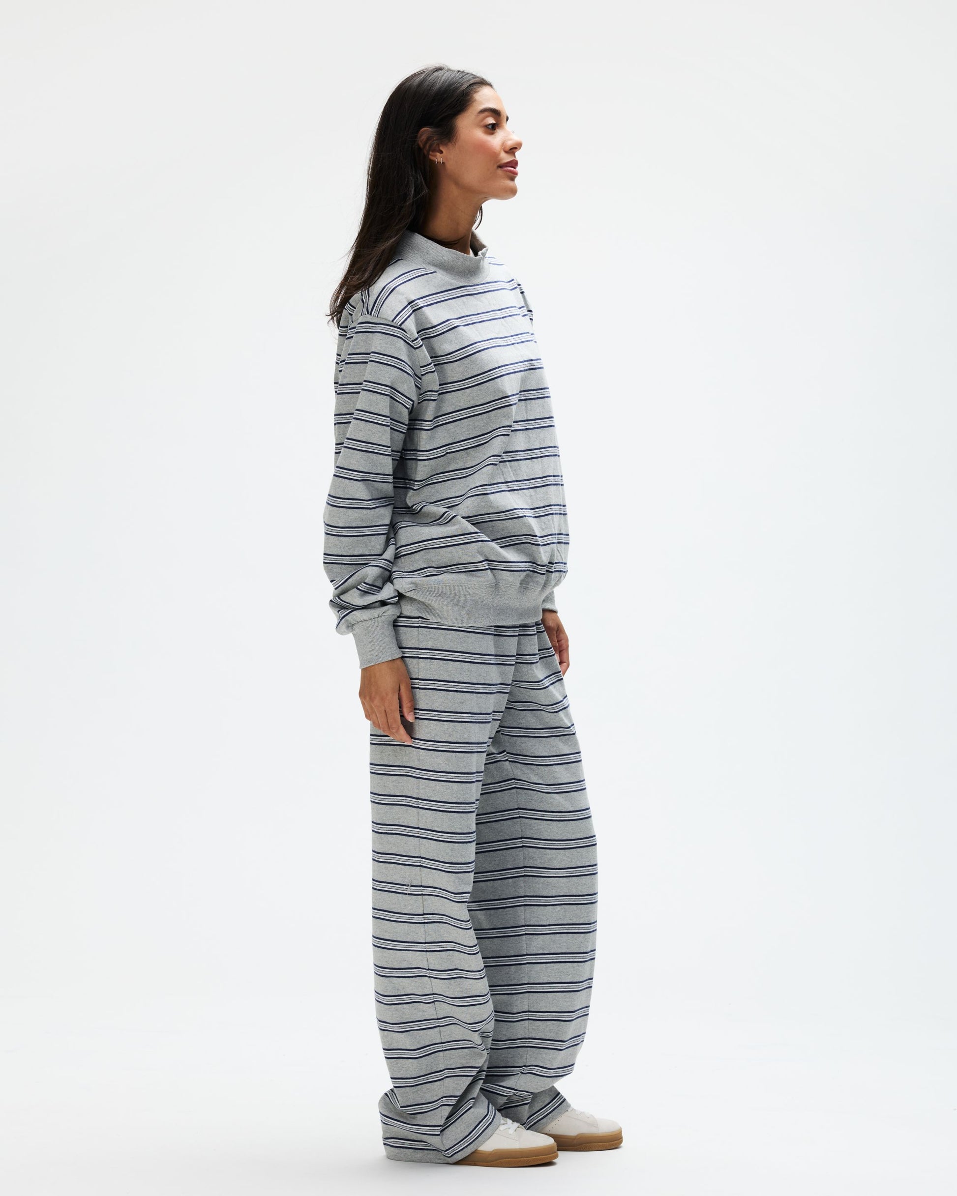 Striped Mockneck Pullover - Core Stripe