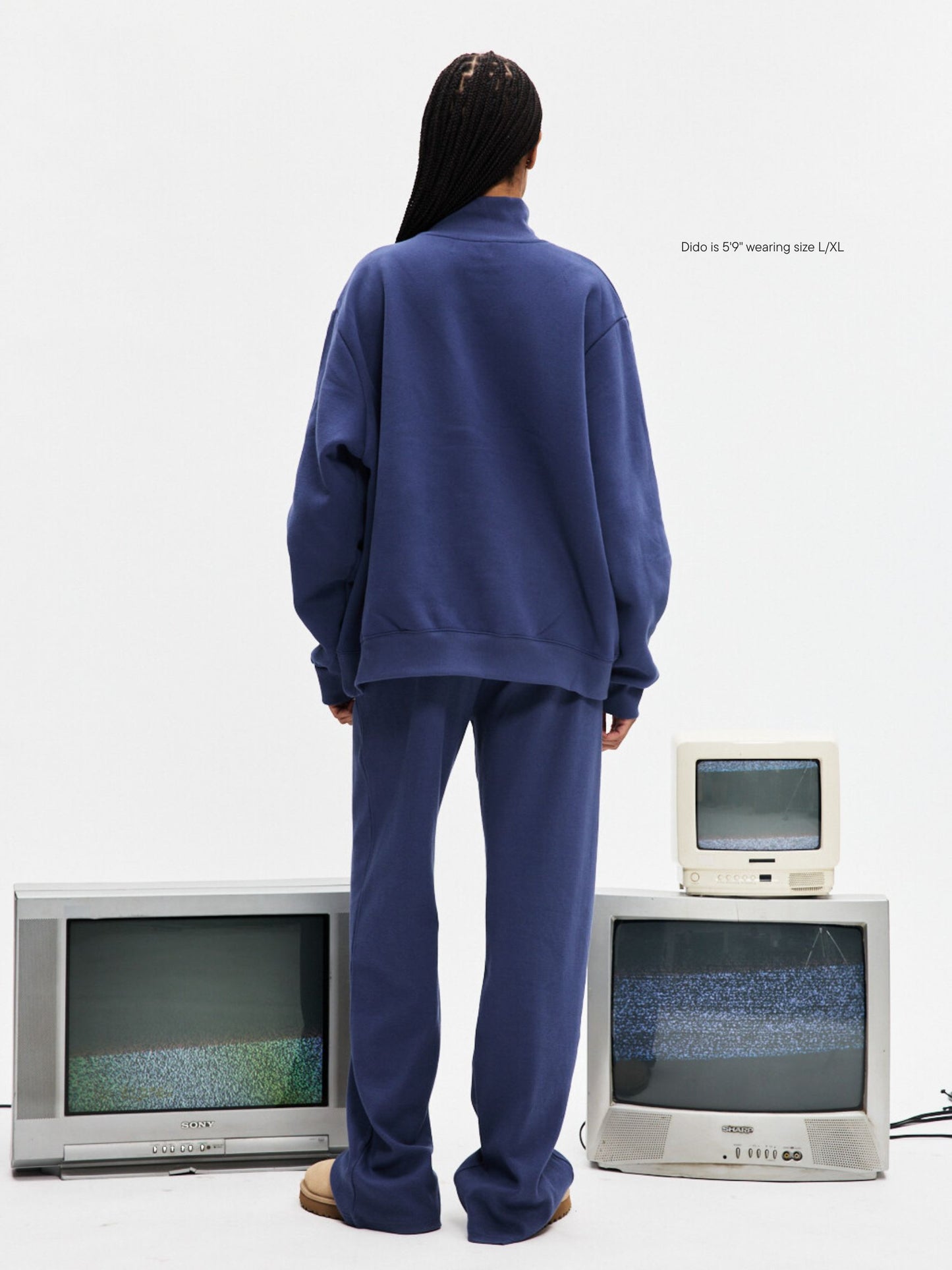 girl wearing Varsity Turtleneck -crown + white