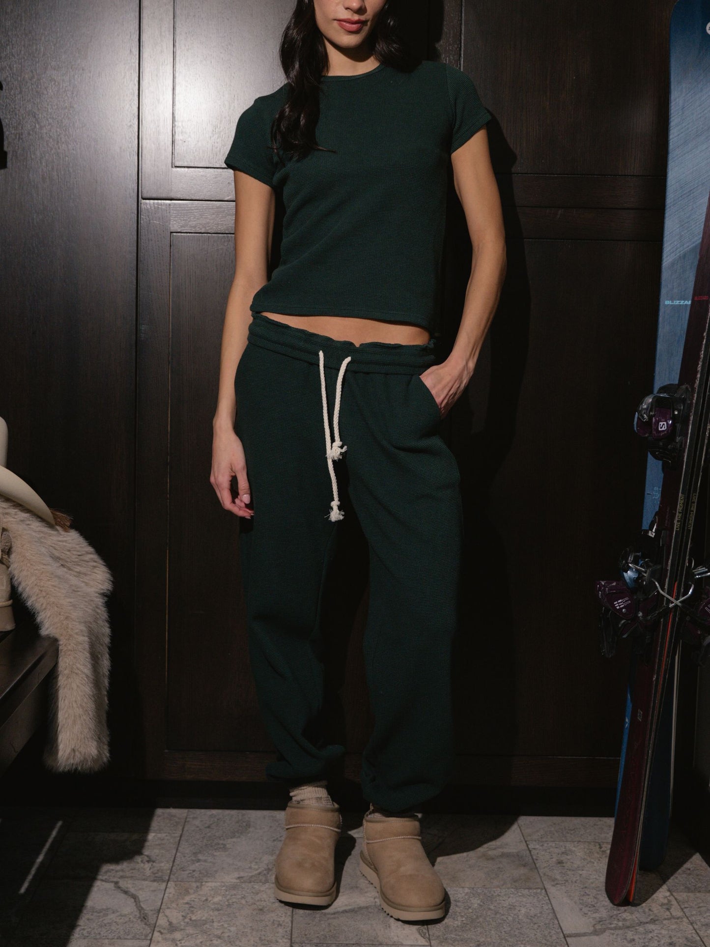 Waffle Unisex Pants - Forest