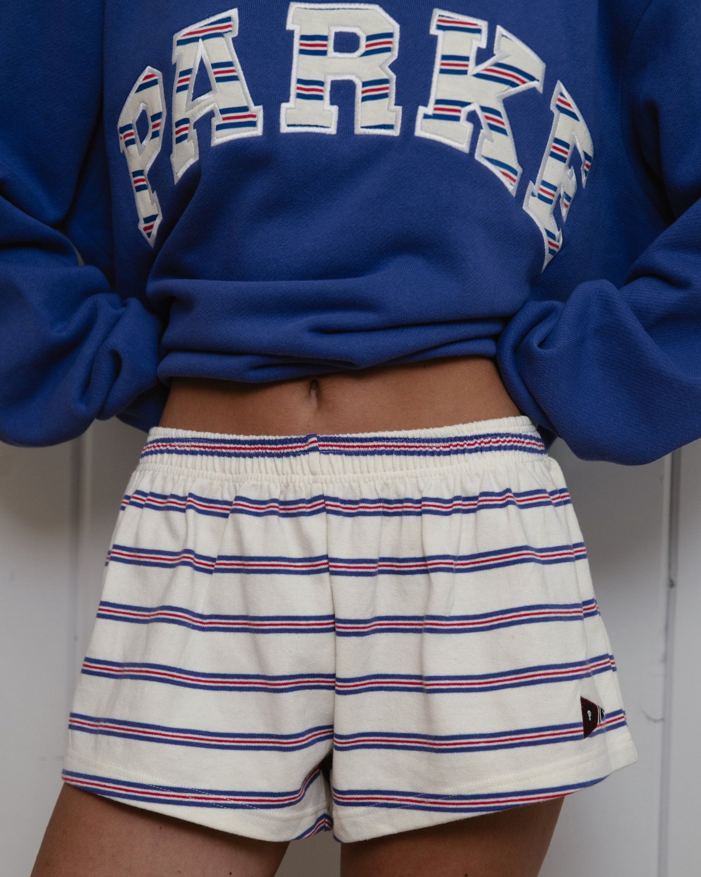 Patched Cotton Boxer Shorts - Anchor Stripe