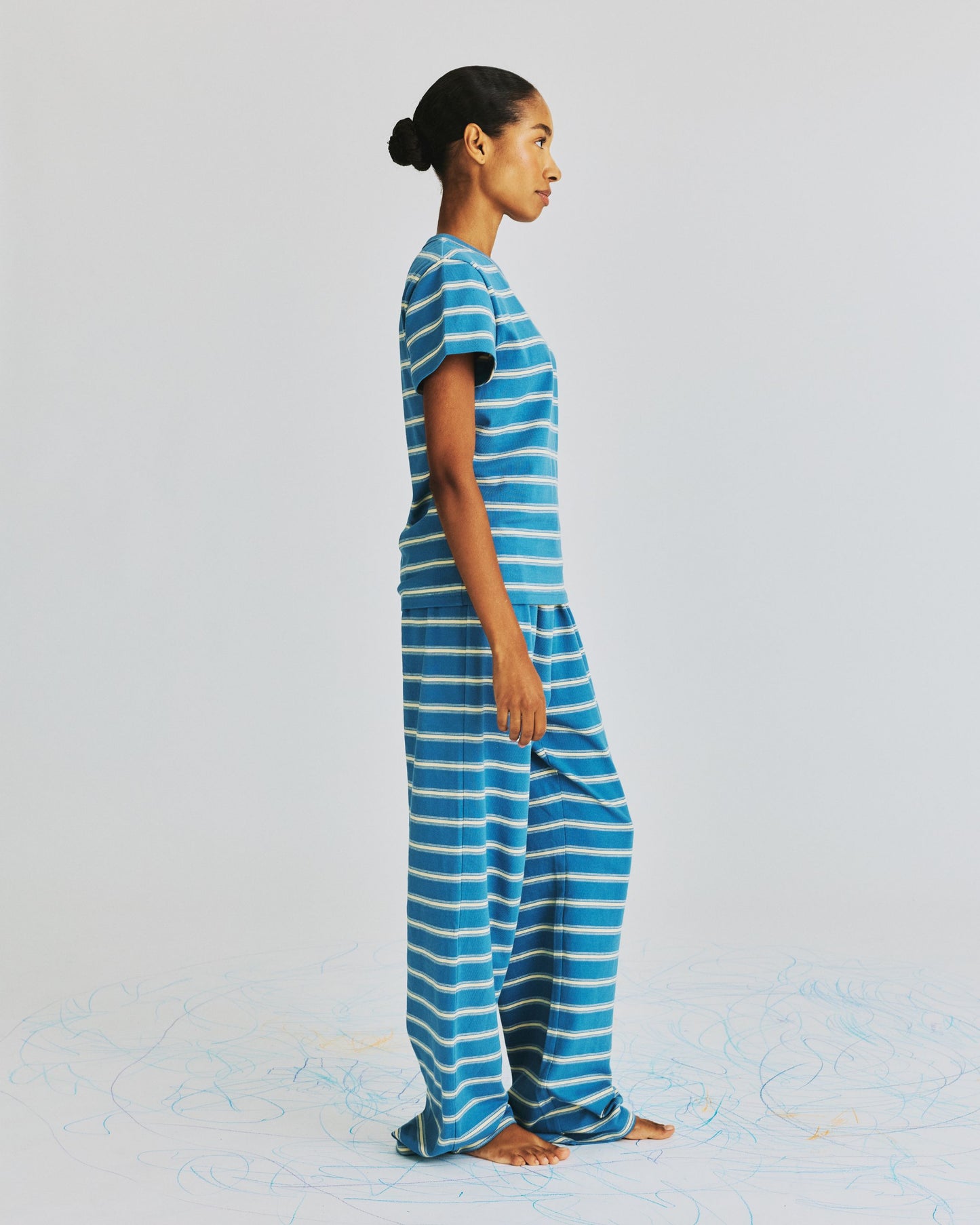 Striped T-Shirt - Washed Indigo Stripe