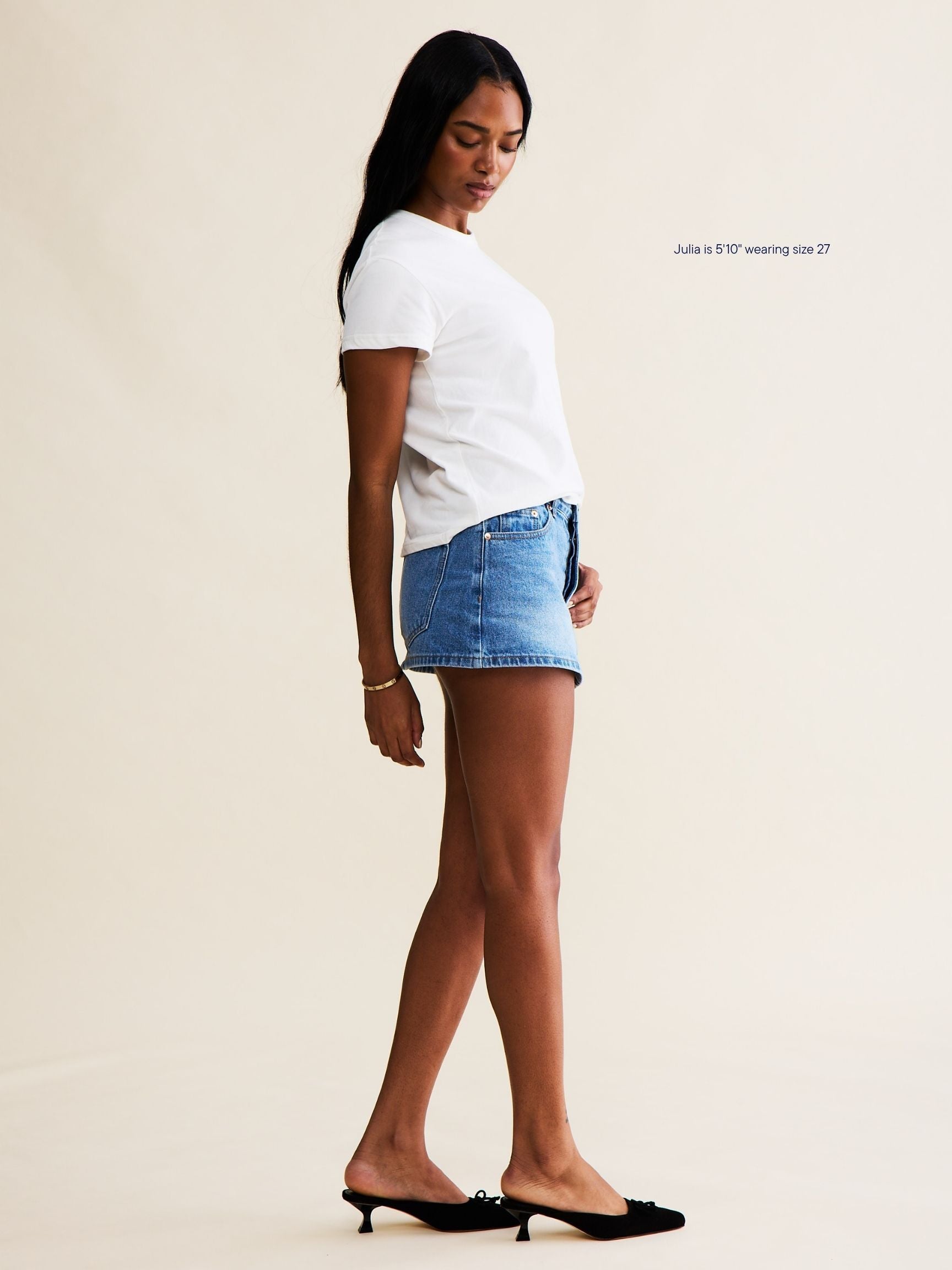 denim mini skirt -vintage wash
